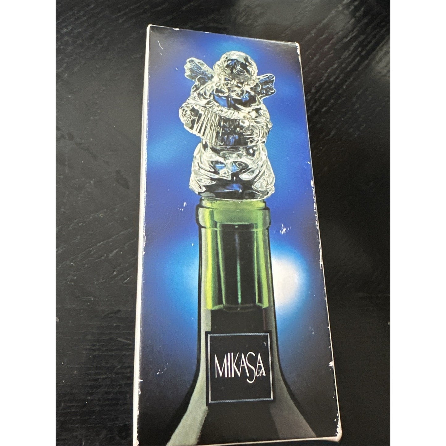 Mikasa Cherub Song Angel Wine Whiskey Bottle Stopper Crystal Glass original box