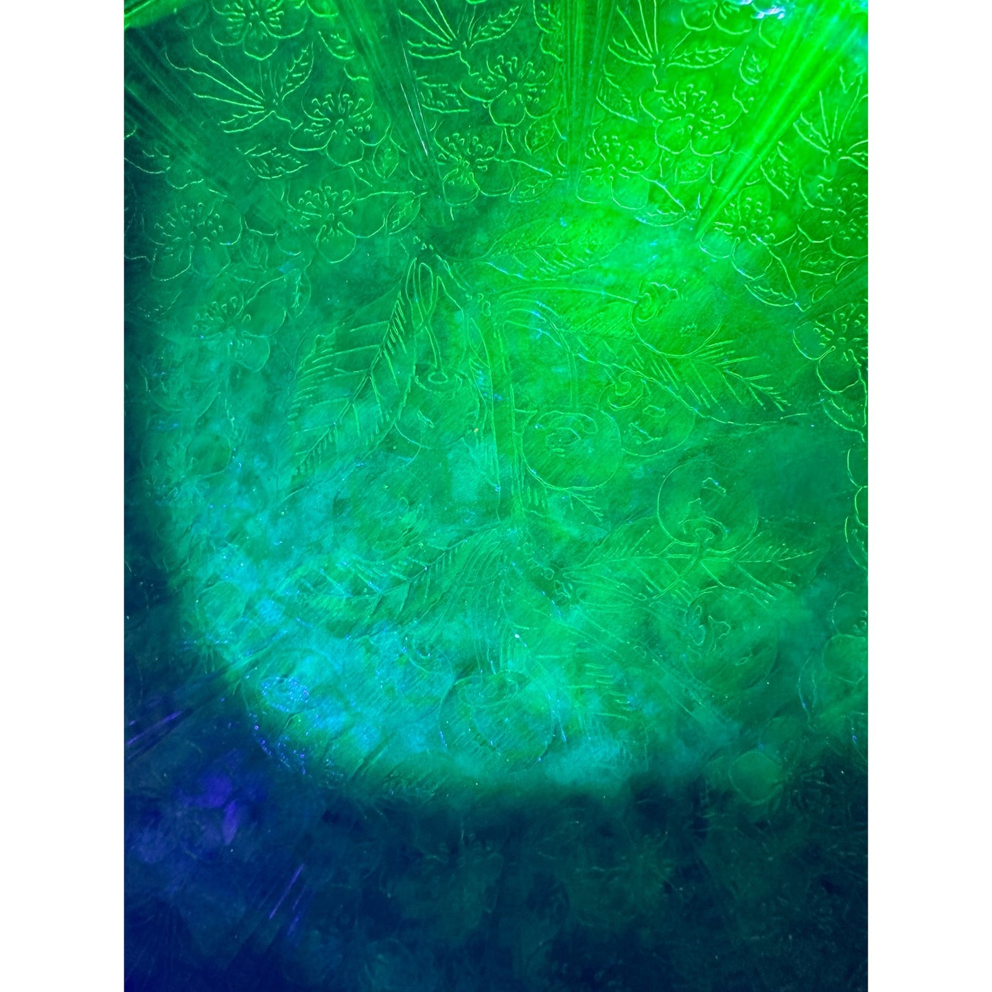 This beautiful Cake Plate is made out of depression/uranium glass.