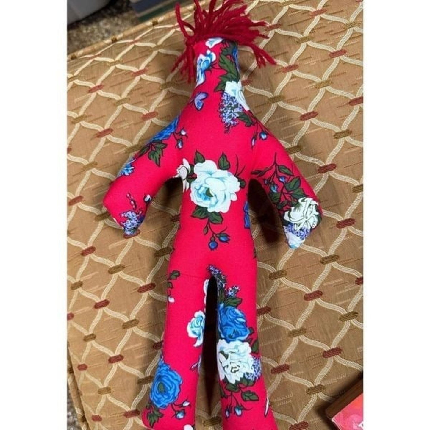 Floral dammit plush doll. 13 inch.