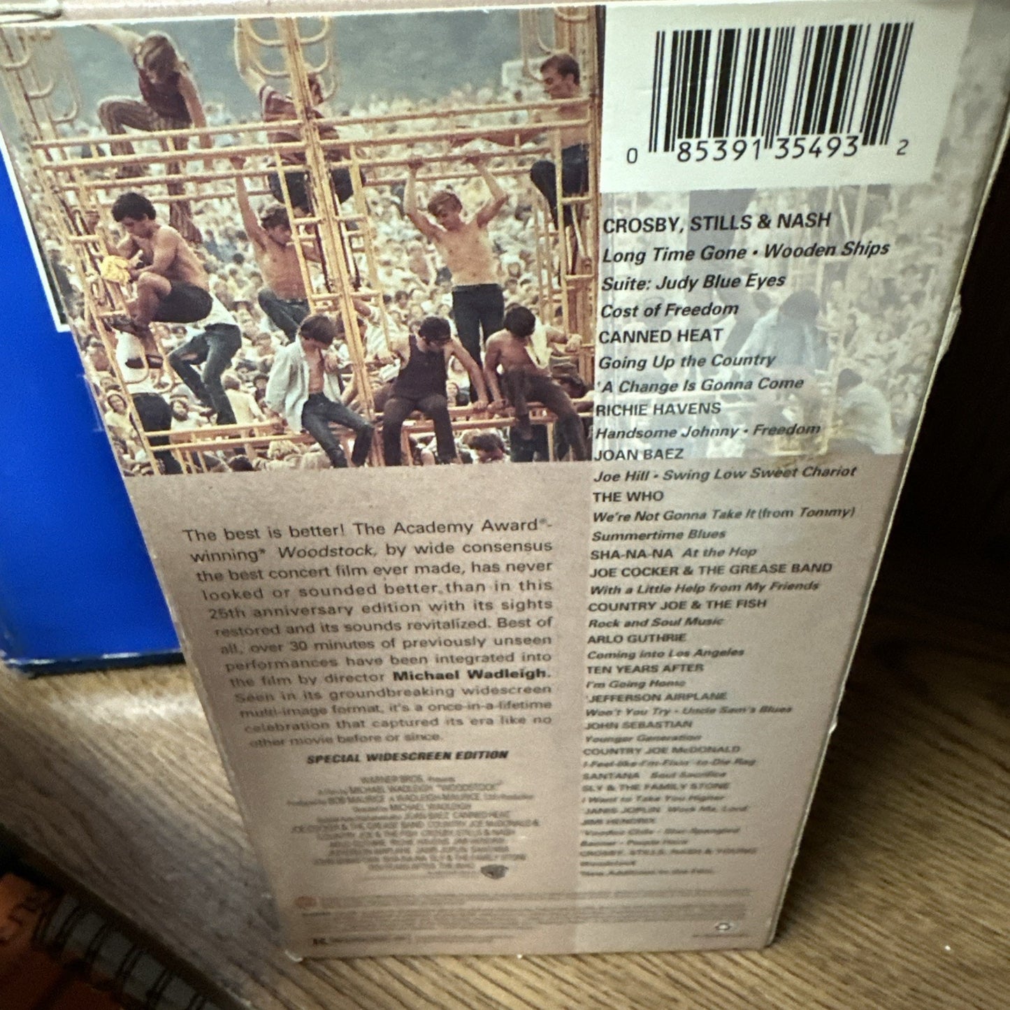 Woodstock 3 Days Of Peace & Music VHS The Directors Cut Over 30 extra minutes