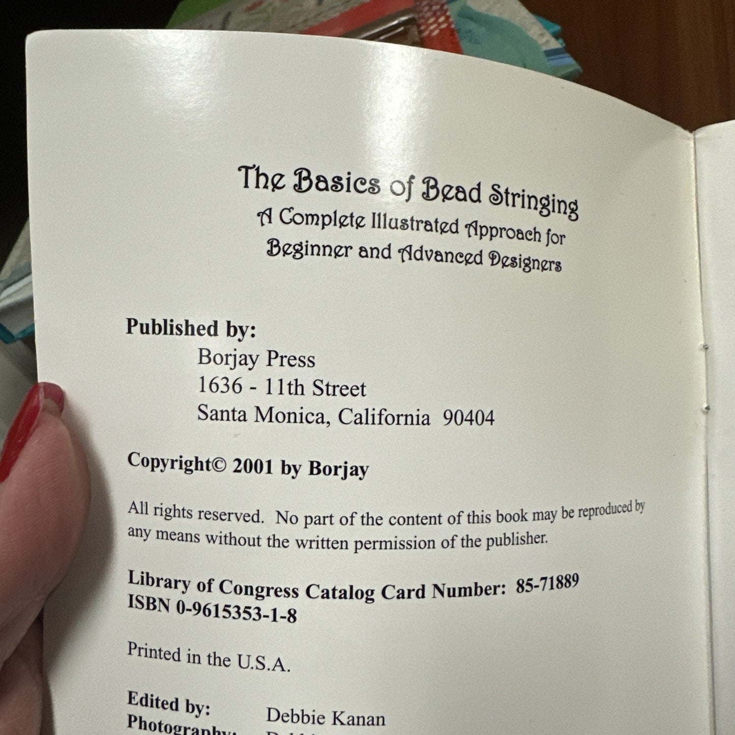 2001 The Basics of Bead Stringing Book Beginner to Advanced Borjay Press
