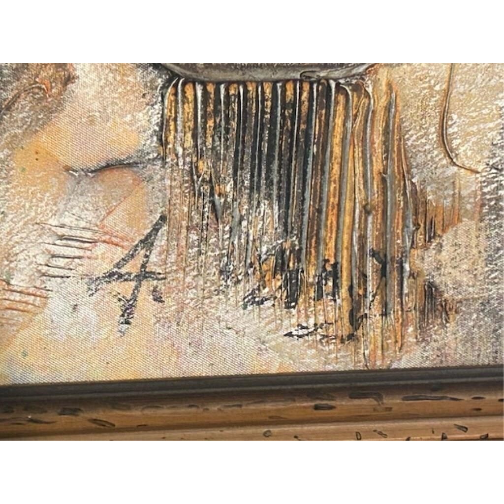 Vintage Original Collectible Art Oil on Canvas in Wood Frame signed by artist