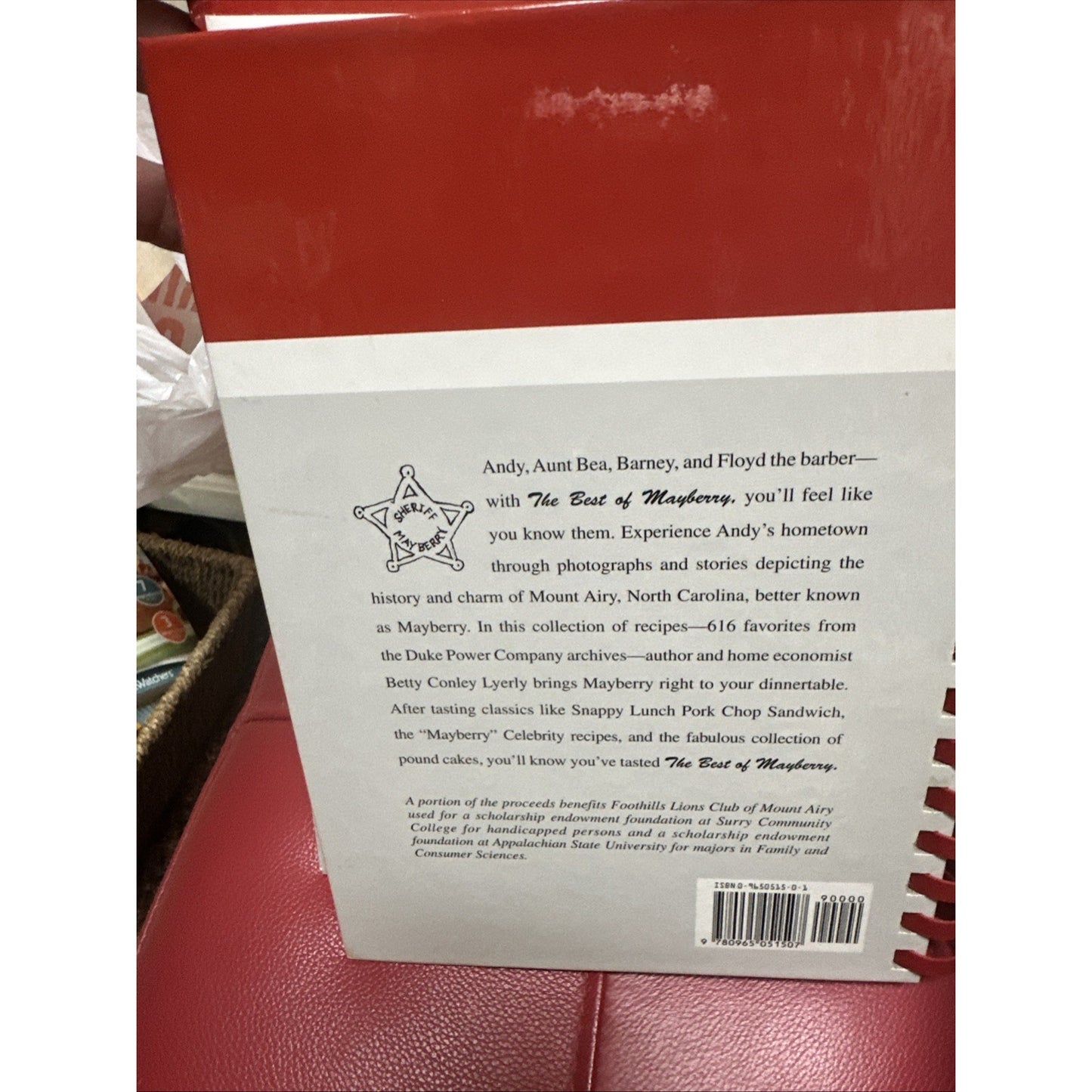 The Best Of Mayberry Cookbook Hardcover Spiral Bound Autographed Copy Signed