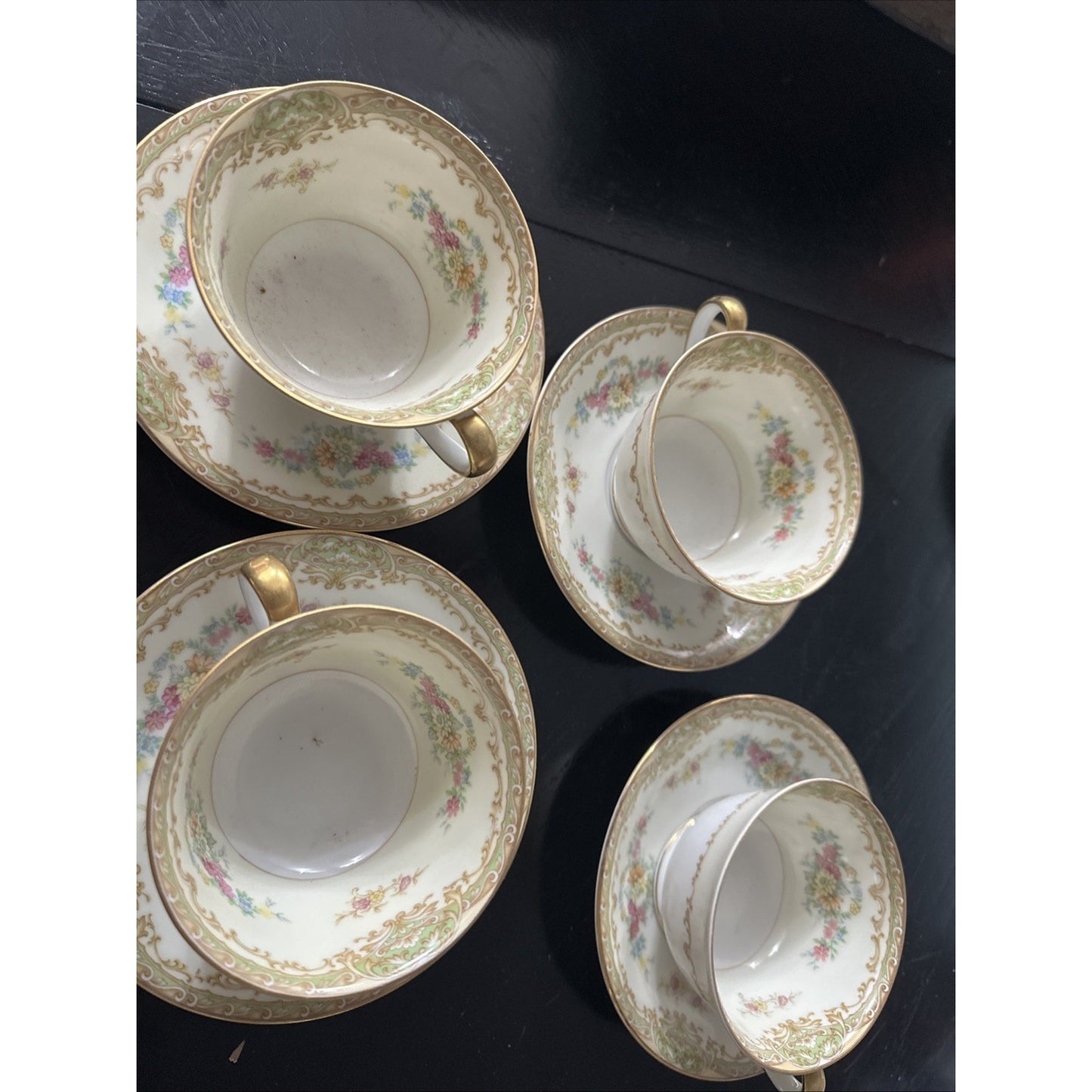 Noritake N128 Cup & Saucer 453402 4 Cups 5 Saucers