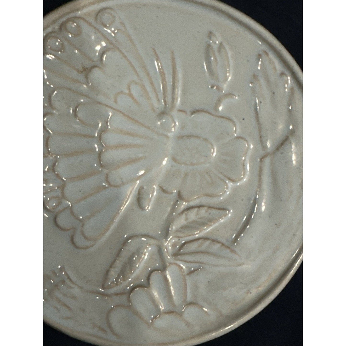 Vintage Frankoma Pottery Butterfly Flower Trivet 6-1/4”