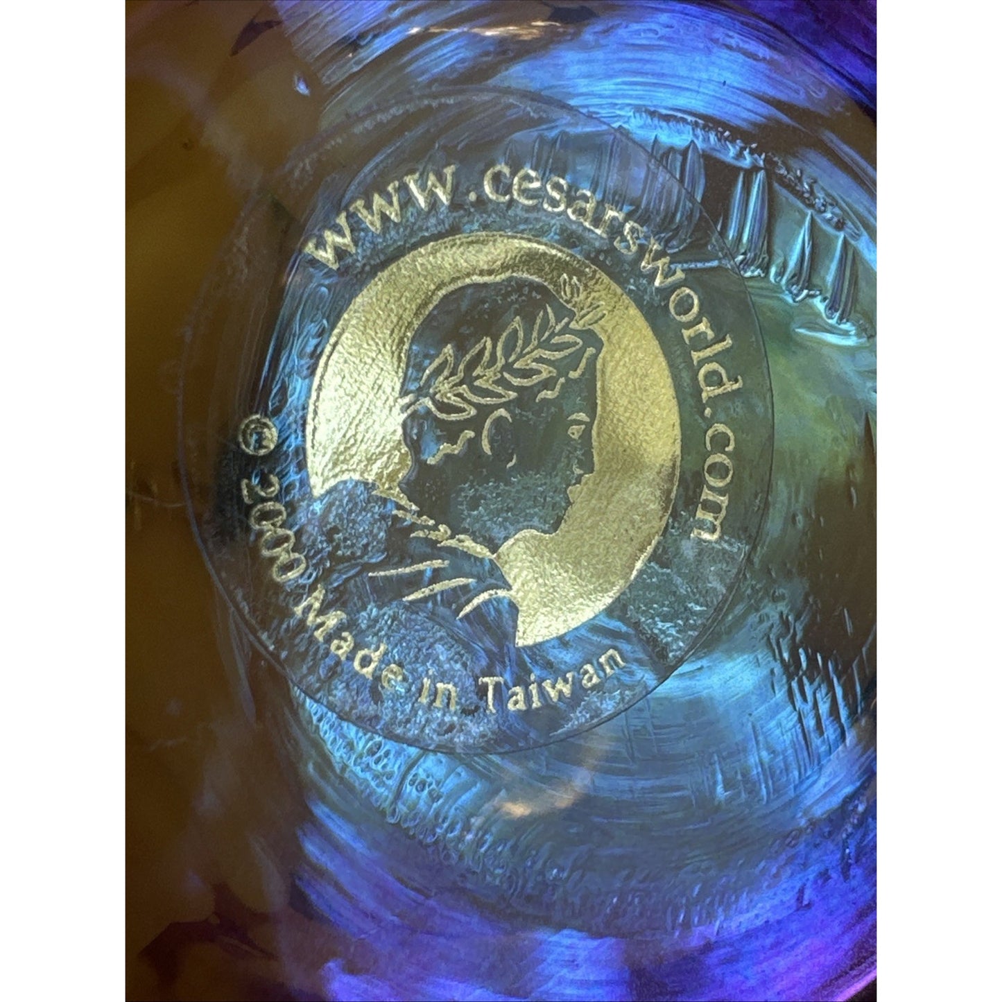 Crystal Glass Perfume Bottle W/yellow butterfly Stopper