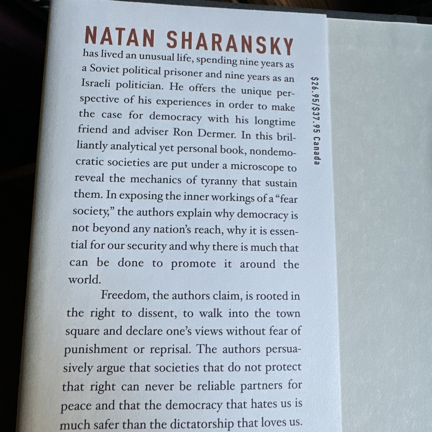 RARE! The Case for Democracy The Power of Freedom to Overcome Tyranny. SHARANSKY