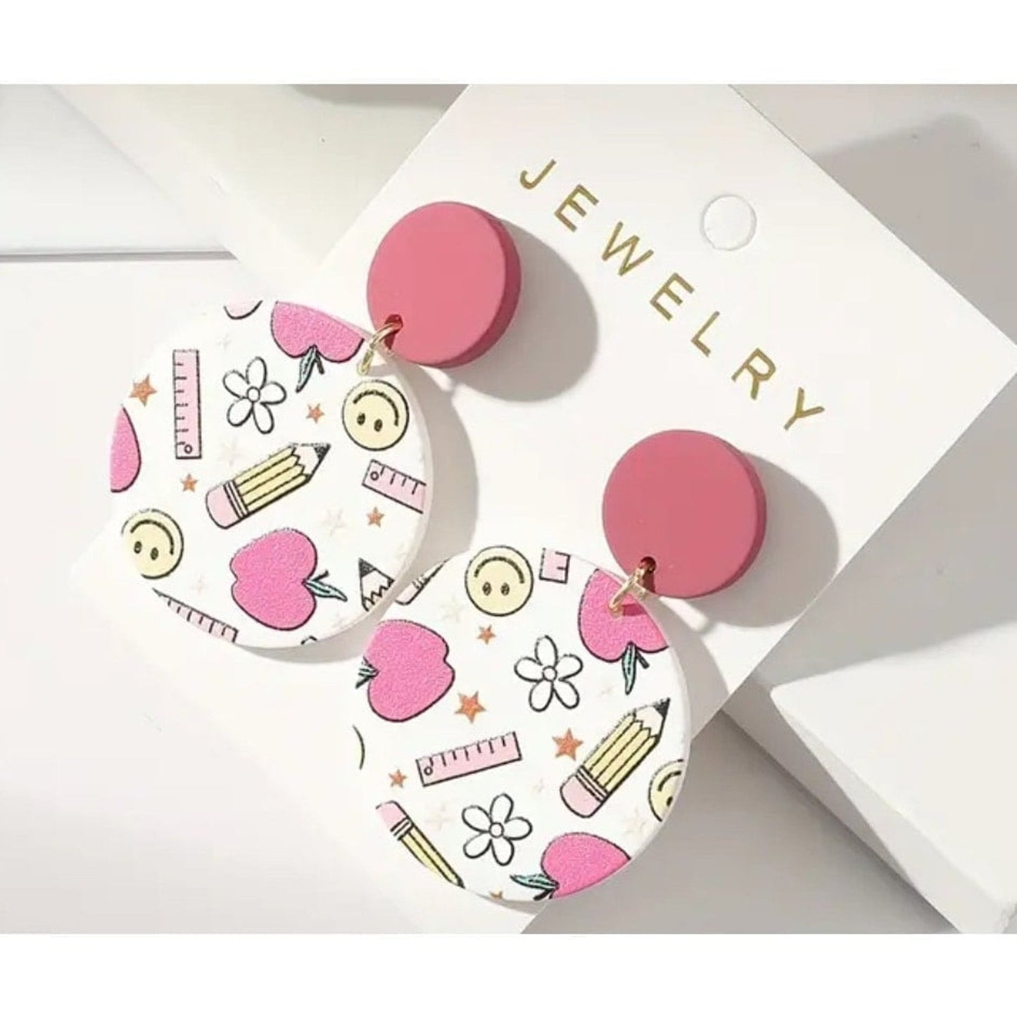Fun teacher earrings Apple Pencil