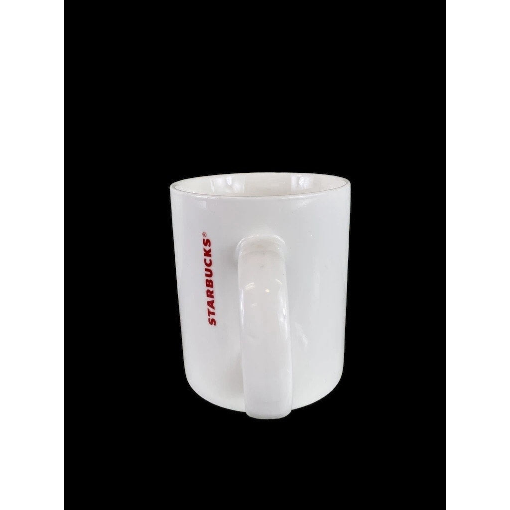 Red Starburst Mug: 4"H x 4"W x 3"D