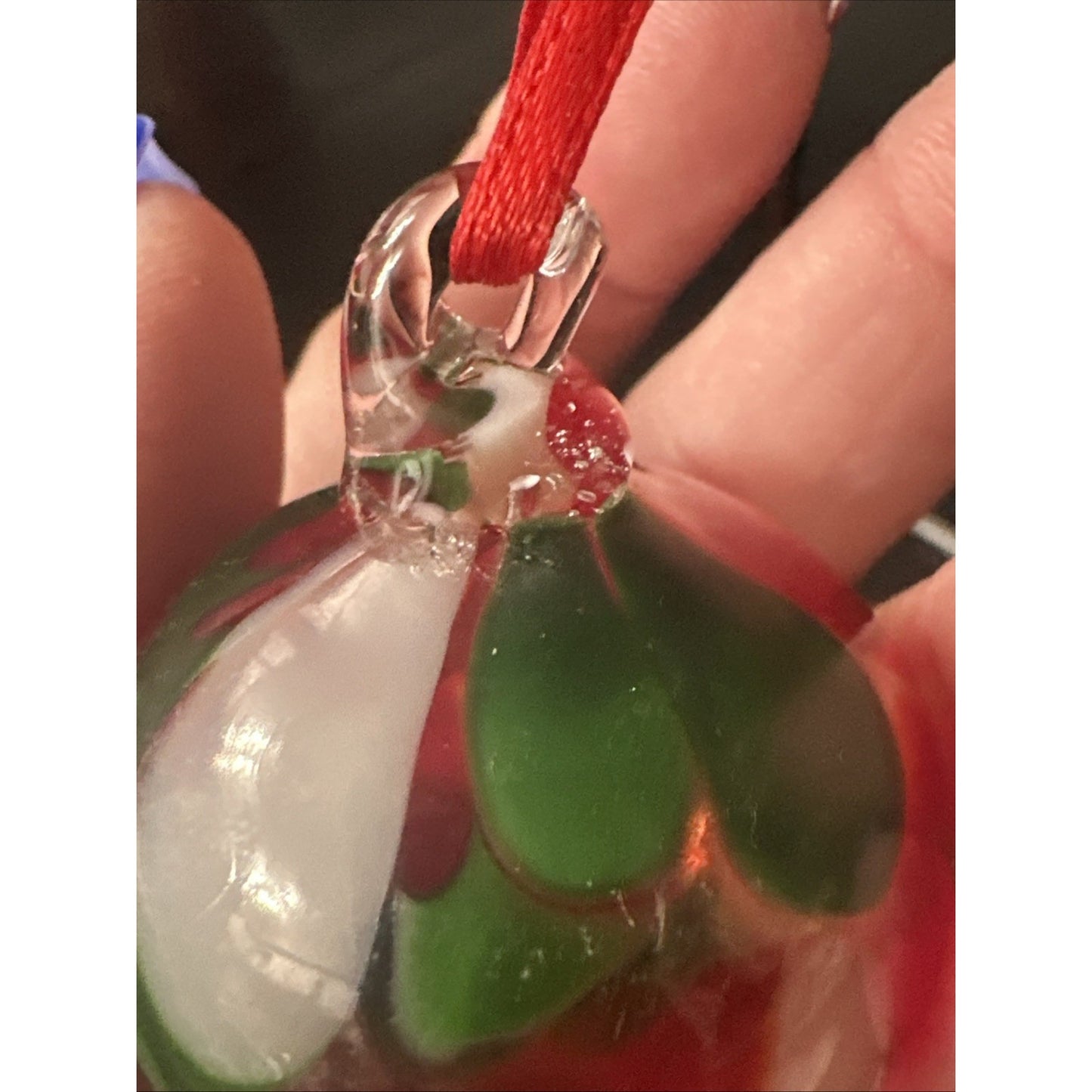 Vtg Italian Murano Hand Blown Art Glass Christmas Ornament