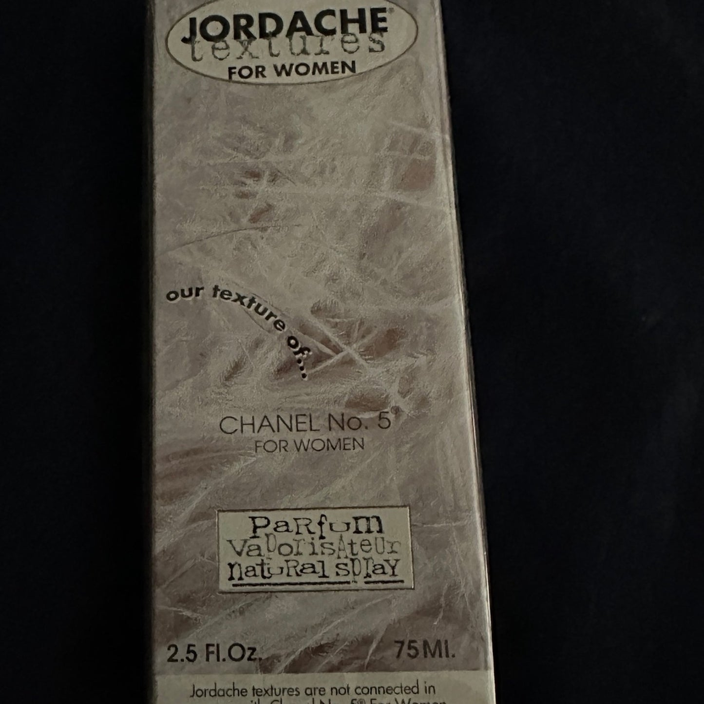 NOS Jordache Textures For Women Chanel No. 5 Parfum 2.5 Ounces