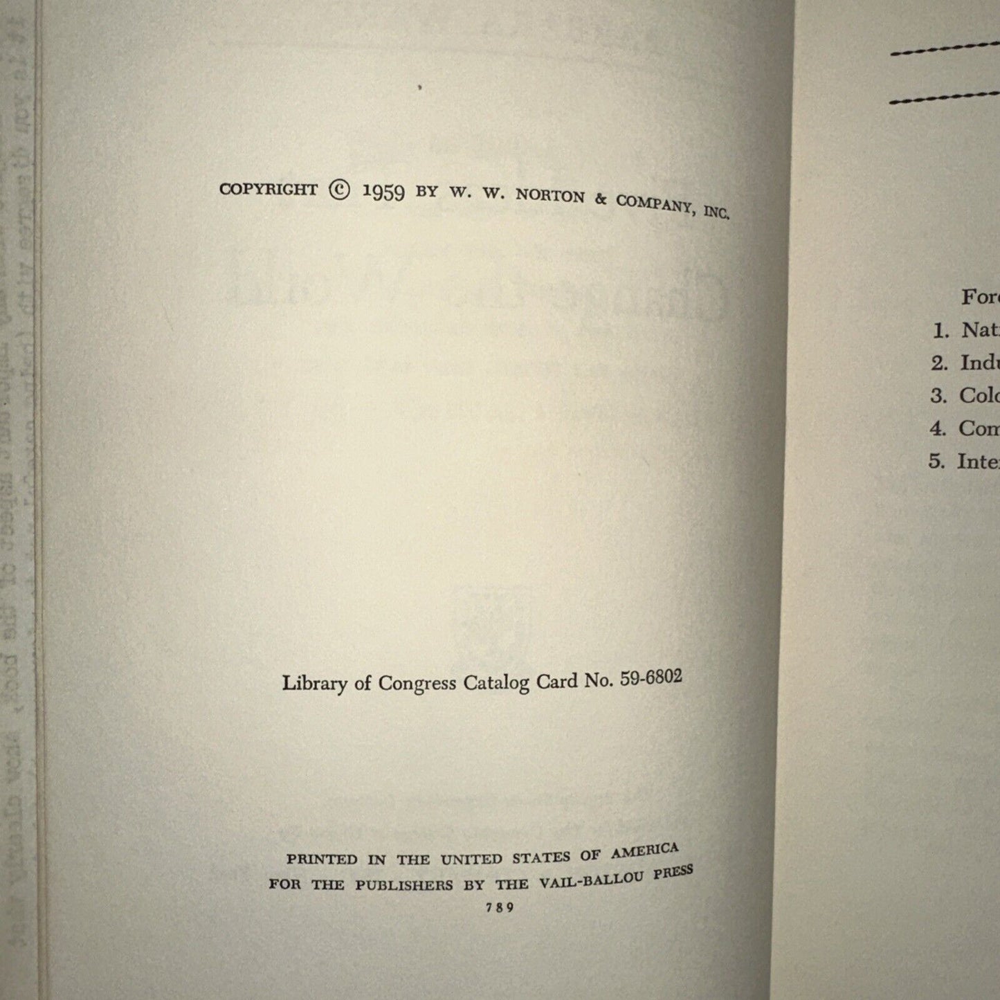 5 Ideas that Change the World by Barbara Ward (W W Norton, 1959) -