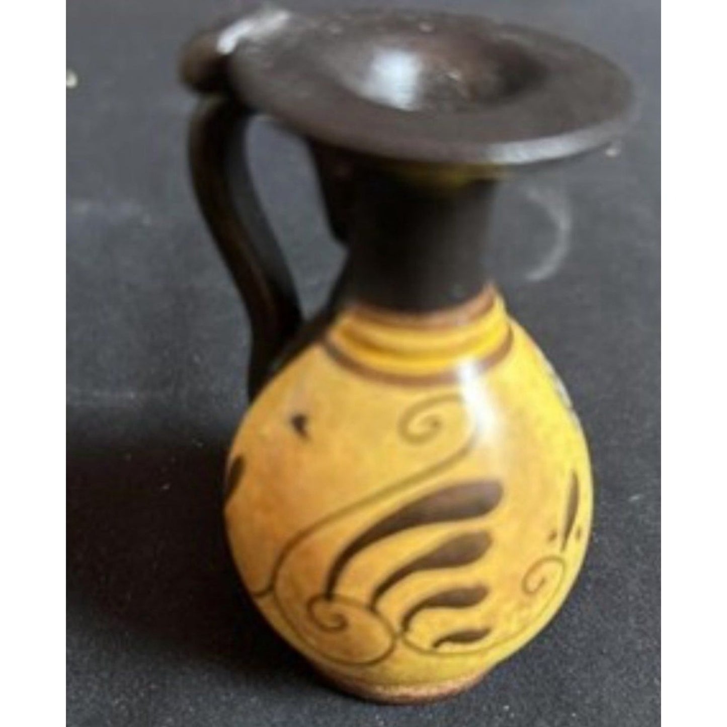 Miniature hand painted Ancient Greek vase Vase measures 2 1/2 inches tall