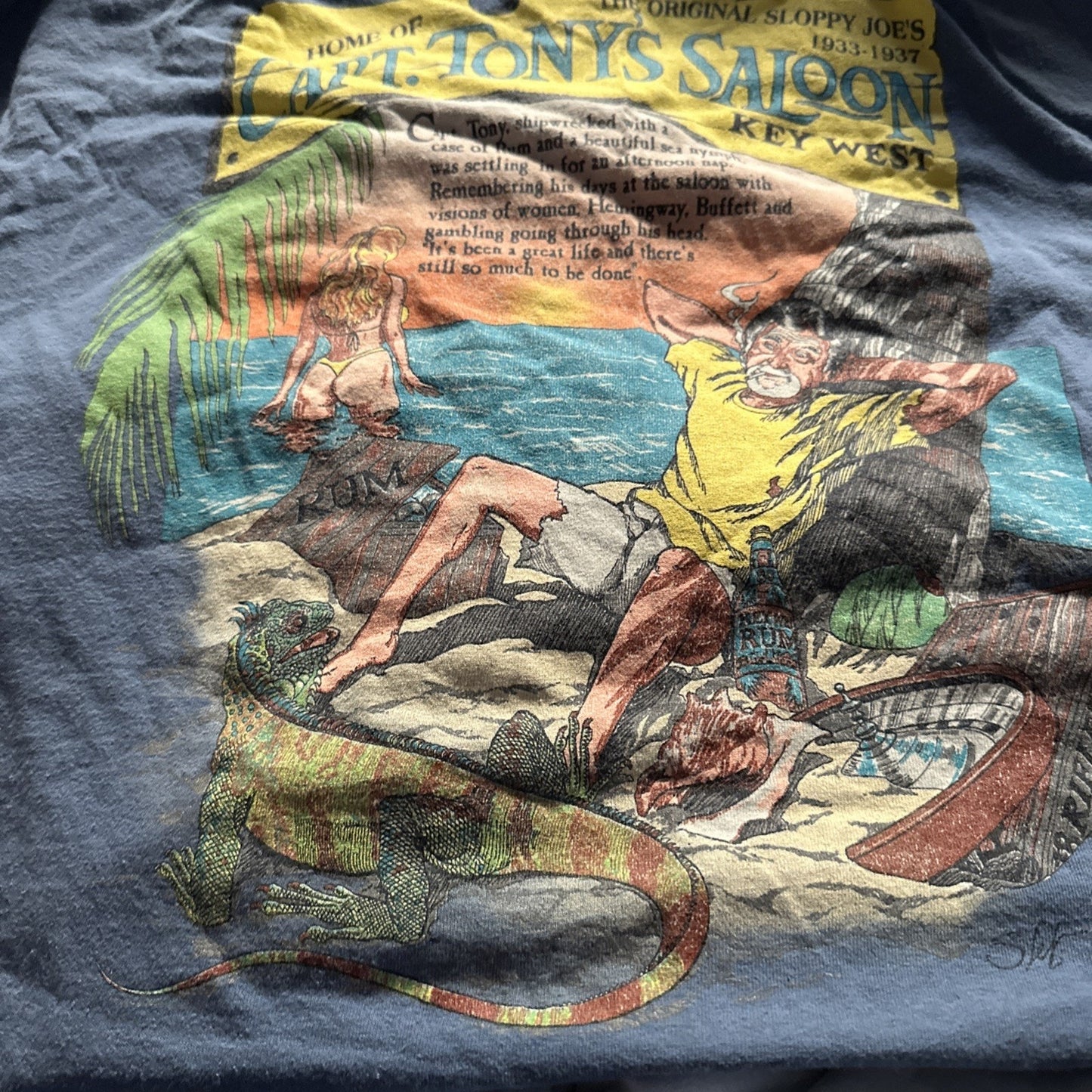 Capt. Tony's Saloon Shirt XL Vintage Screen Stars Double Sided