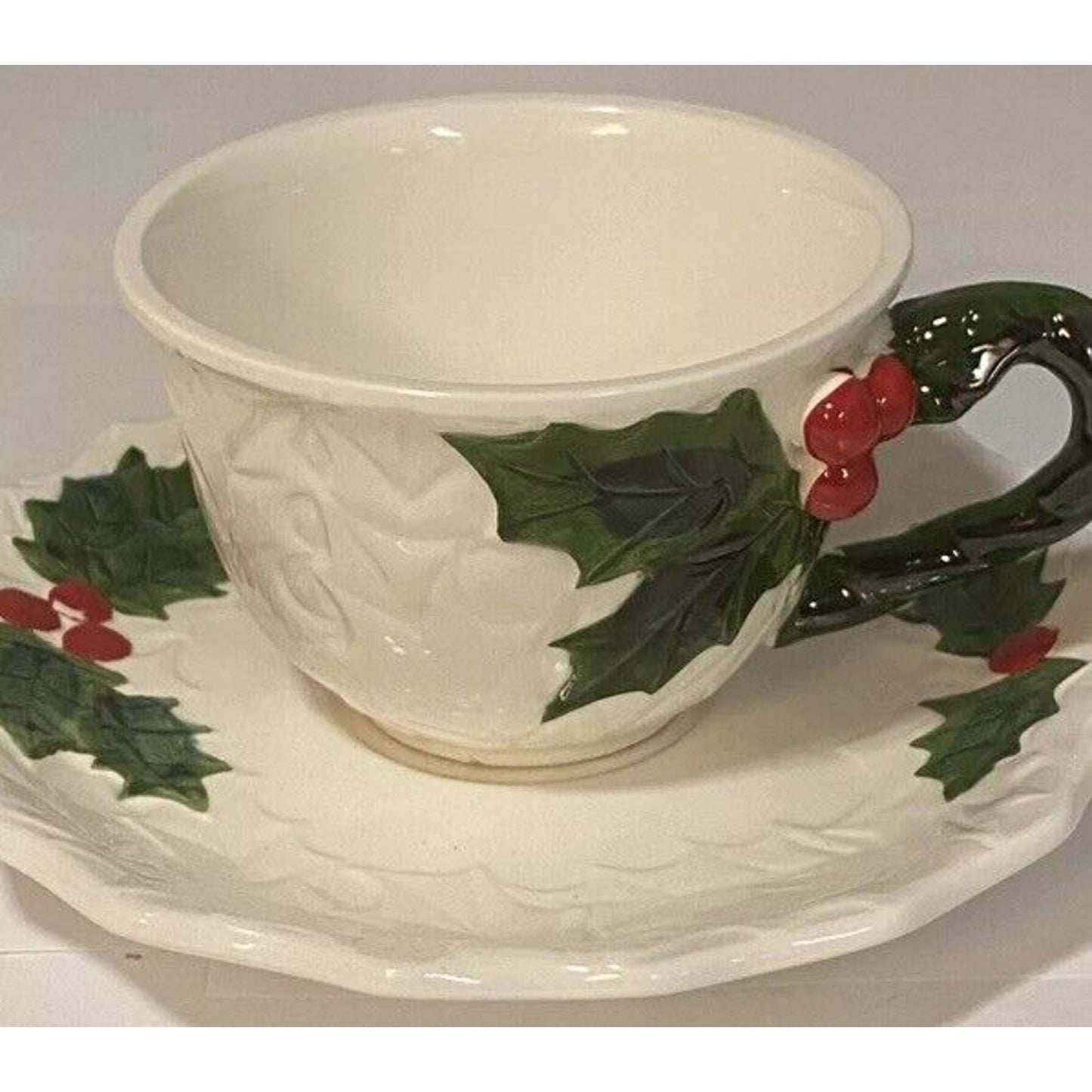 Set Of 6 Christmas Holly Vintage LEFTON 1970-71 Holly Berry 6066 Mugs