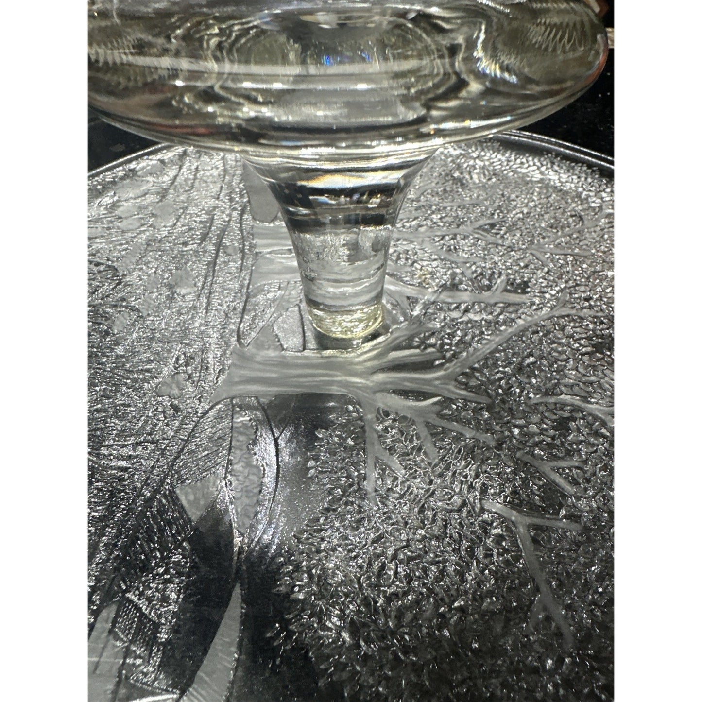 Retro Vintage Studio Nova Germany Crystal Sun Valley 13” Round Canape Tray plate
