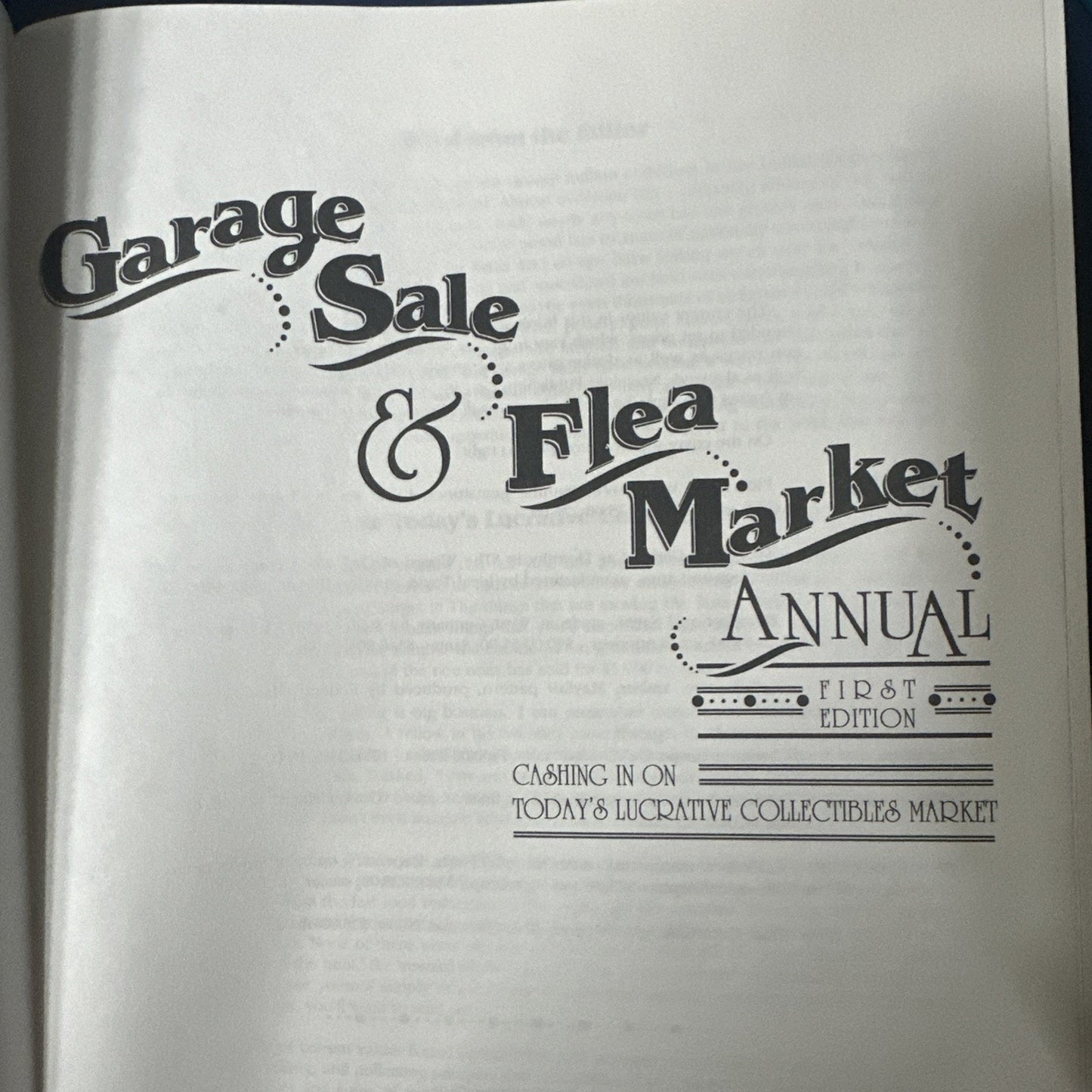 Garage Sale & Flea Market Annual FIRST Edition 1993 Hardcover Value Guide