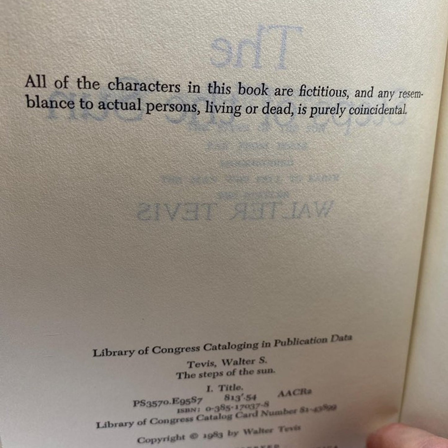 Walter Tevis, The Steps of the Sun First Edition