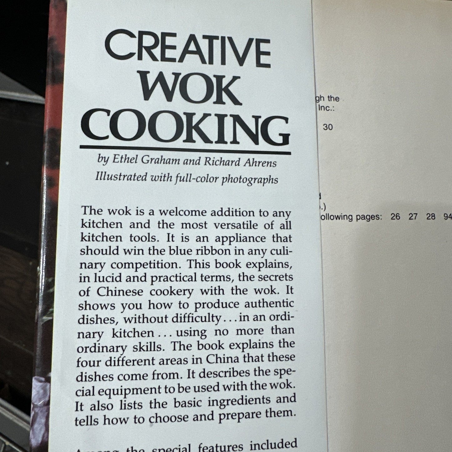 Creative Wok Cooking Book HC 1976 By Graham & Ahrens Home Economics Book