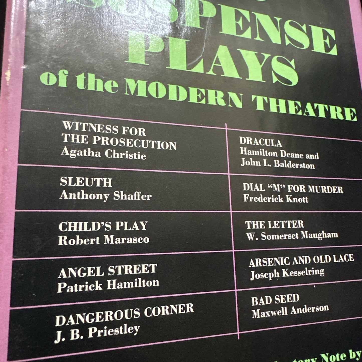 1971 BEST MYSTERY/SUSPENSE PLAYS of MODERN THEATER Complete Texts w/Prefaces