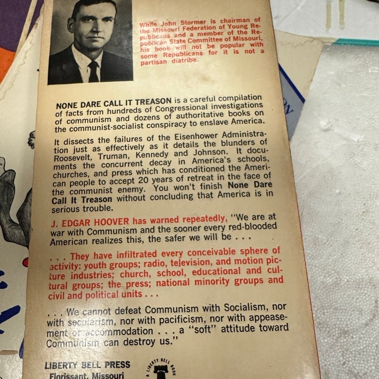 None Dare Call It Treason - John A Stormer - Vtg 1964 Liberty Bell Press PB Book
