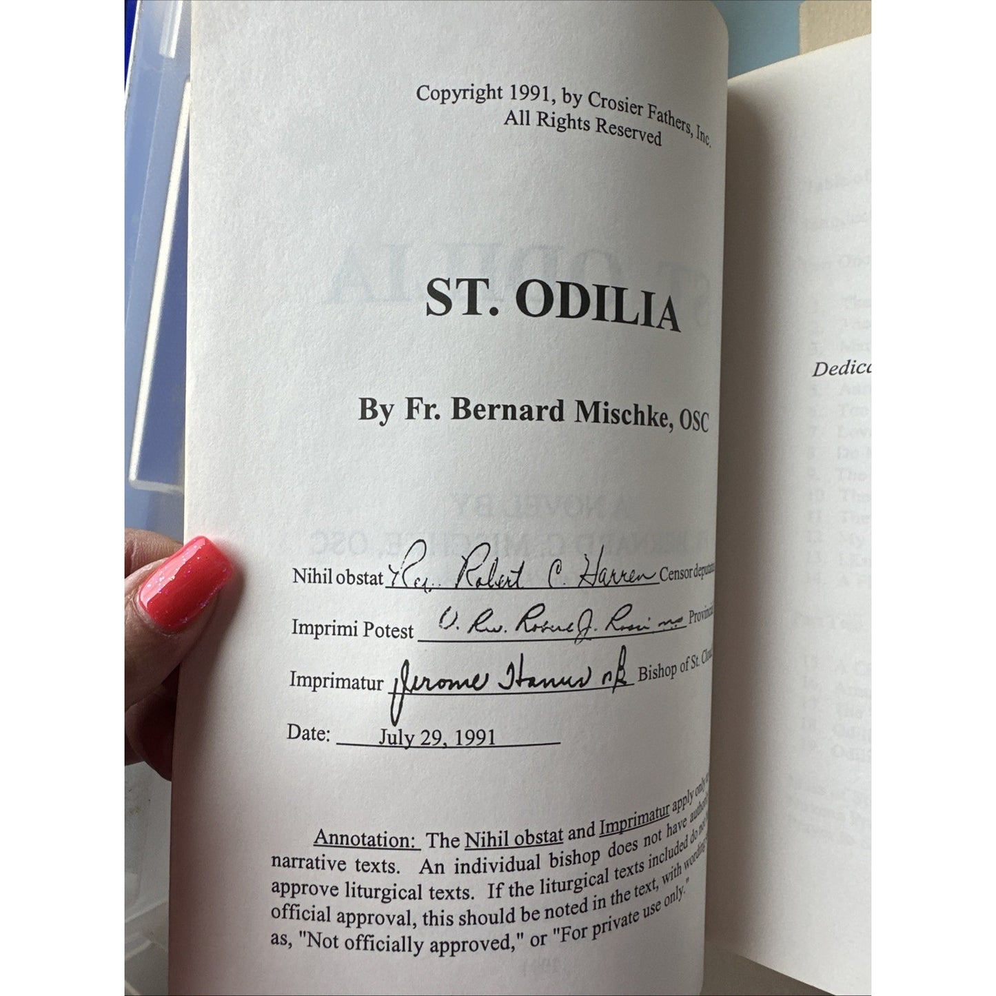 St. Odilia by Fr. Bernard C. Mischke, O.S.C. 1991 National Shrine of St. Odilia