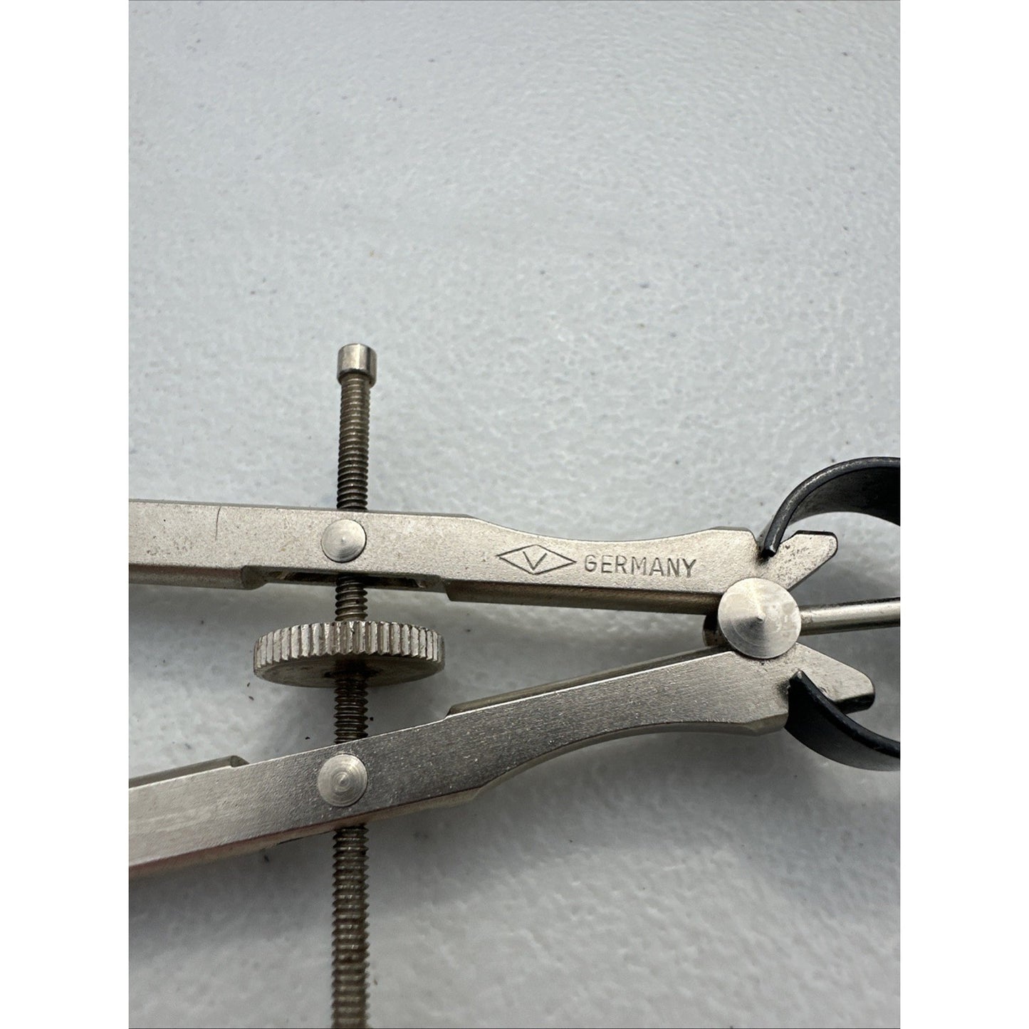 Vintage Germany Compass Drafting Tool Metal Marked With V In Diamond