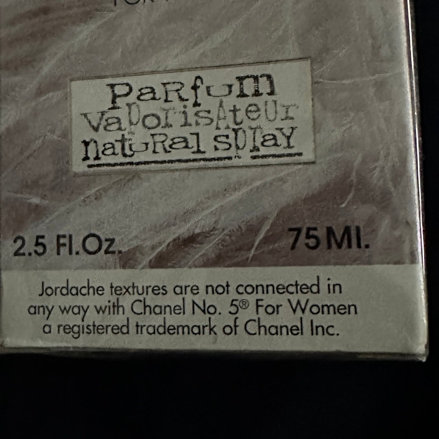 NOS Jordache Textures For Women Chanel No. 5 Parfum 2.5 Ounces