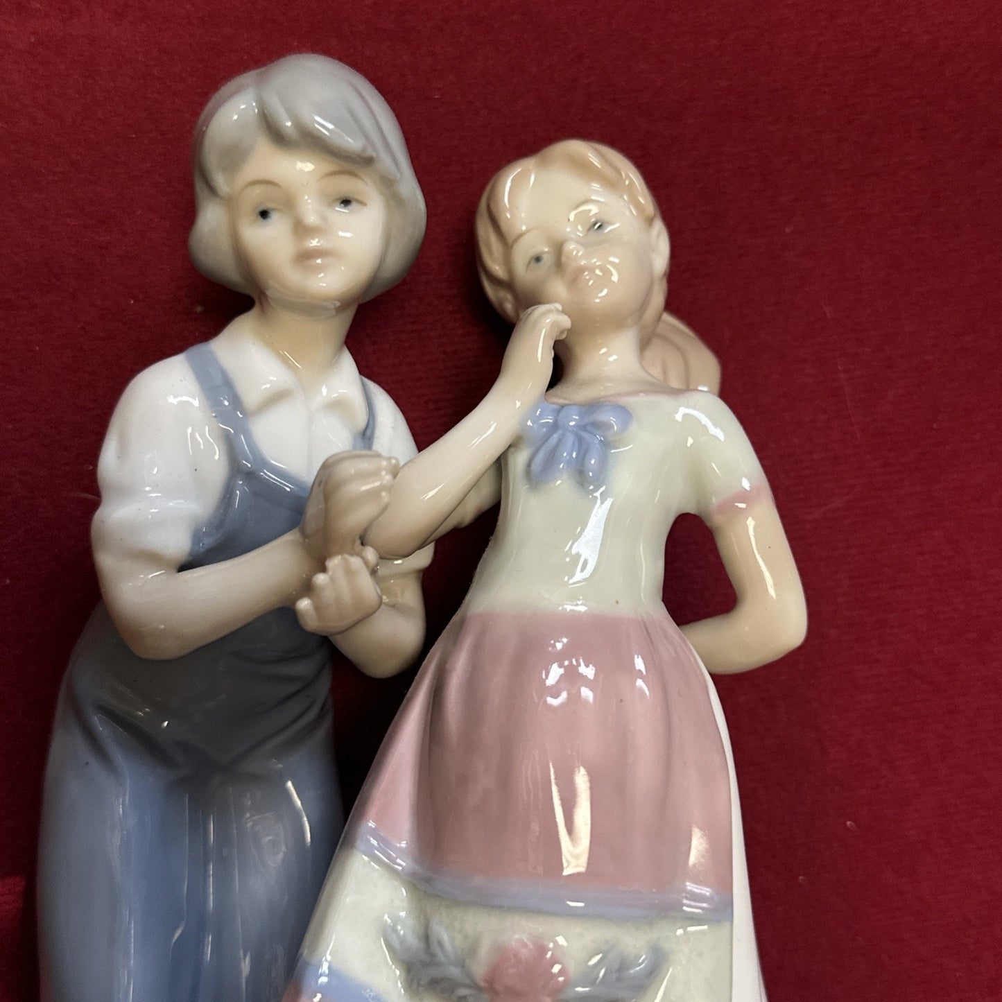 Porcelain Figurine Romantic Couple Gloss Finish 8” Pastels