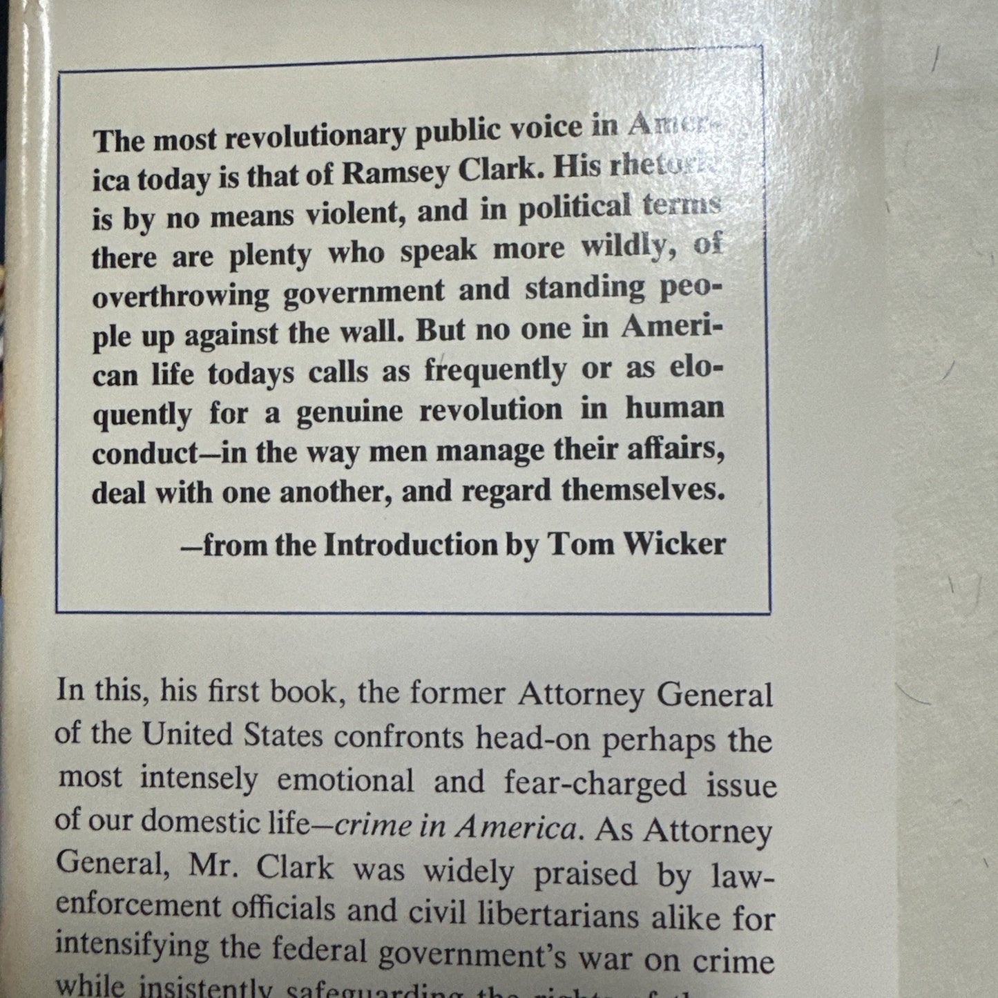 Ramsey Clark - Crime in America - 1970 First Printing - hardcover