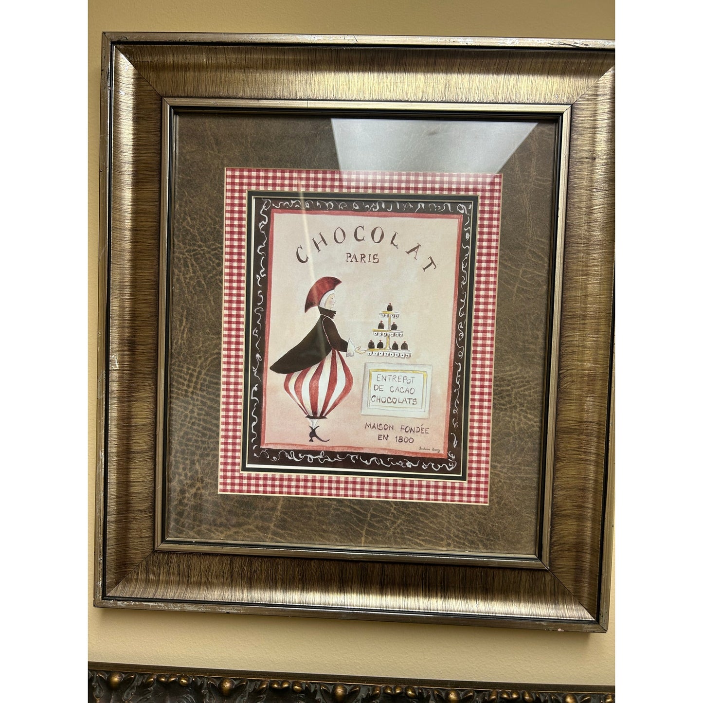 2 Framed Art Prints 'Chocolat, and Chocolat Paris' by Katharine Gracey 20x18 in