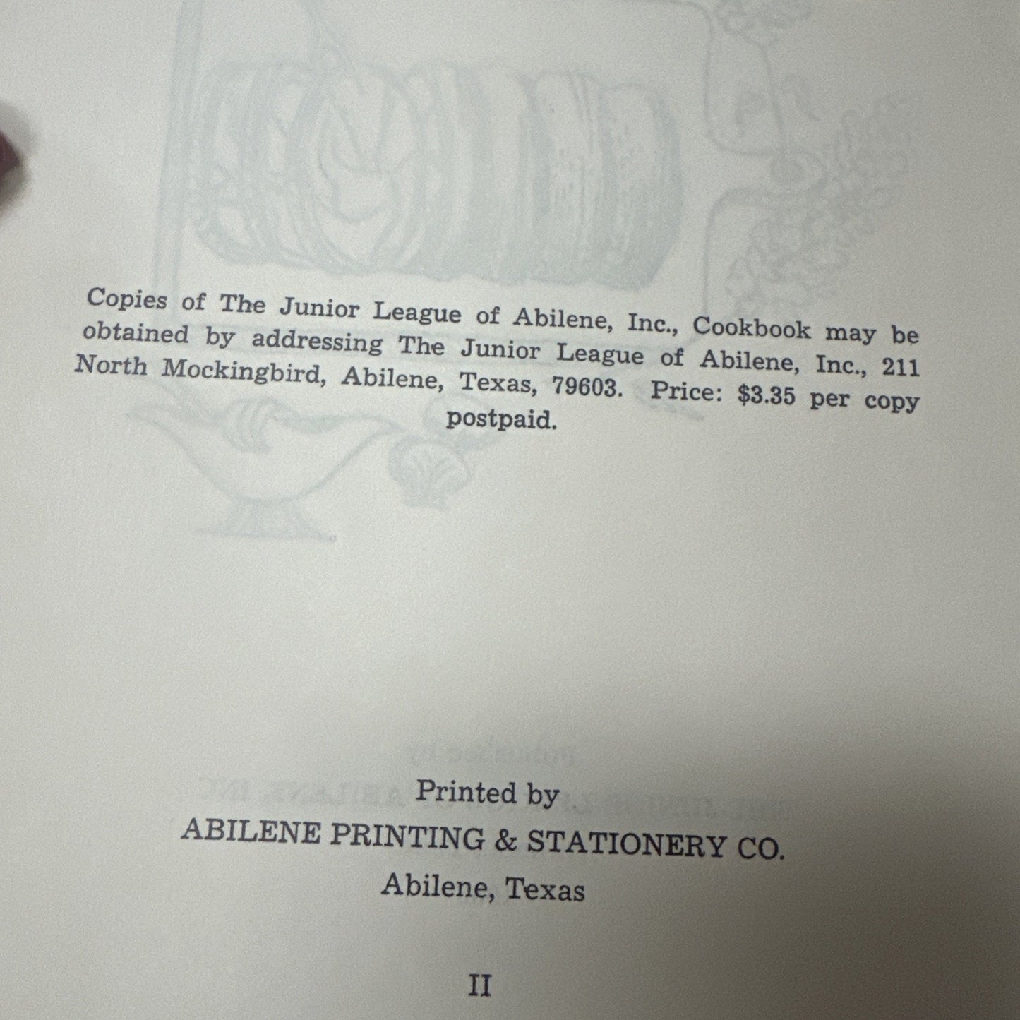 The Abilene Cookbook Texas Spiral Bound 1965 Abilene TX Junior League Vintage