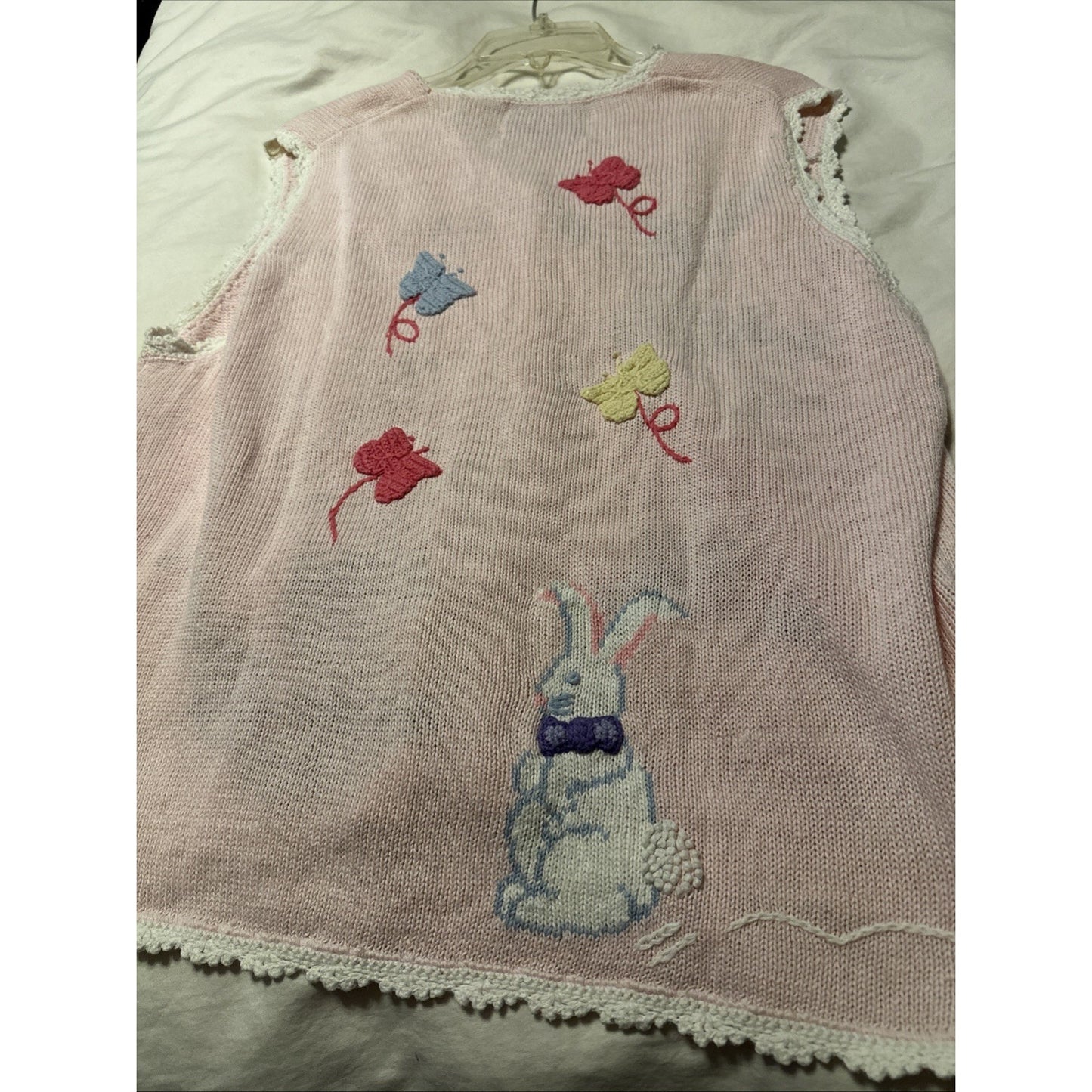Vintage The Eagle’s Eye Spring Easter Cardigan Sweater Vest Women XL