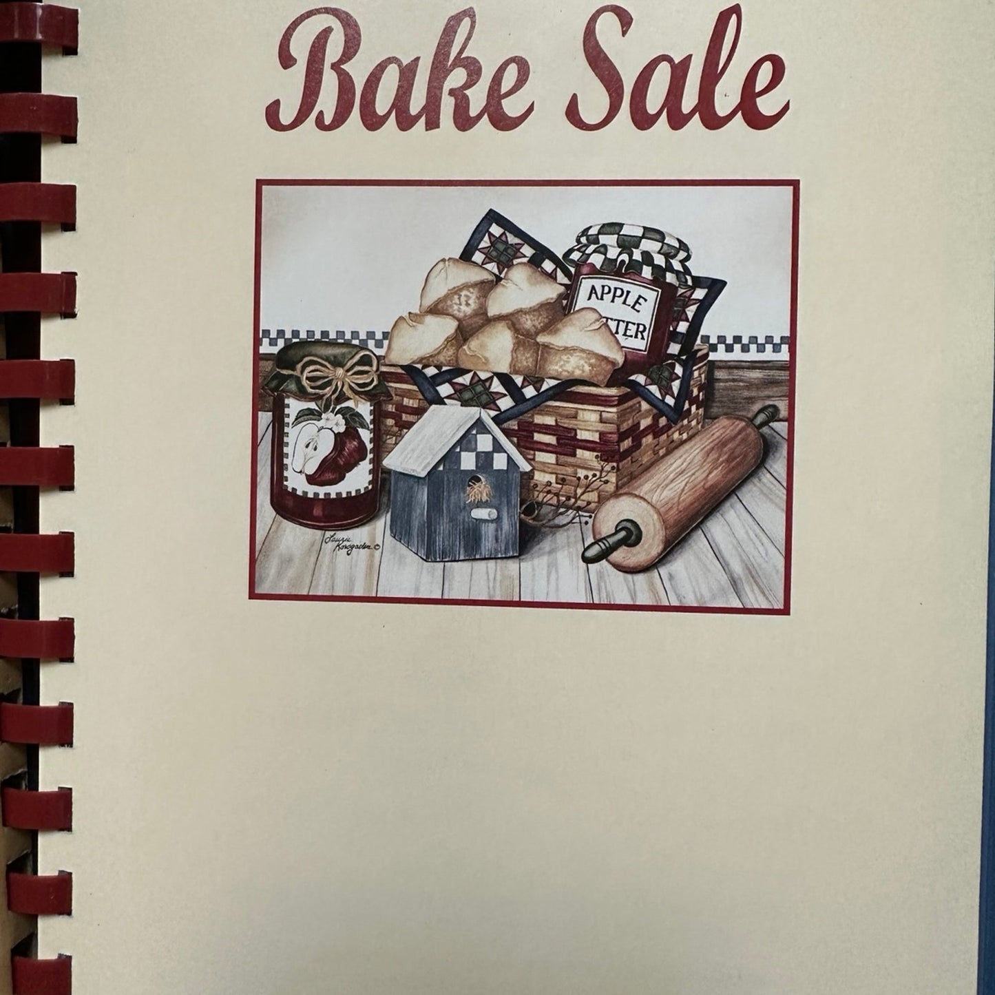 Laurie Korsgaden Watercolors Old-Fashioned Bake Sale Hardcover Spiral Cookbook