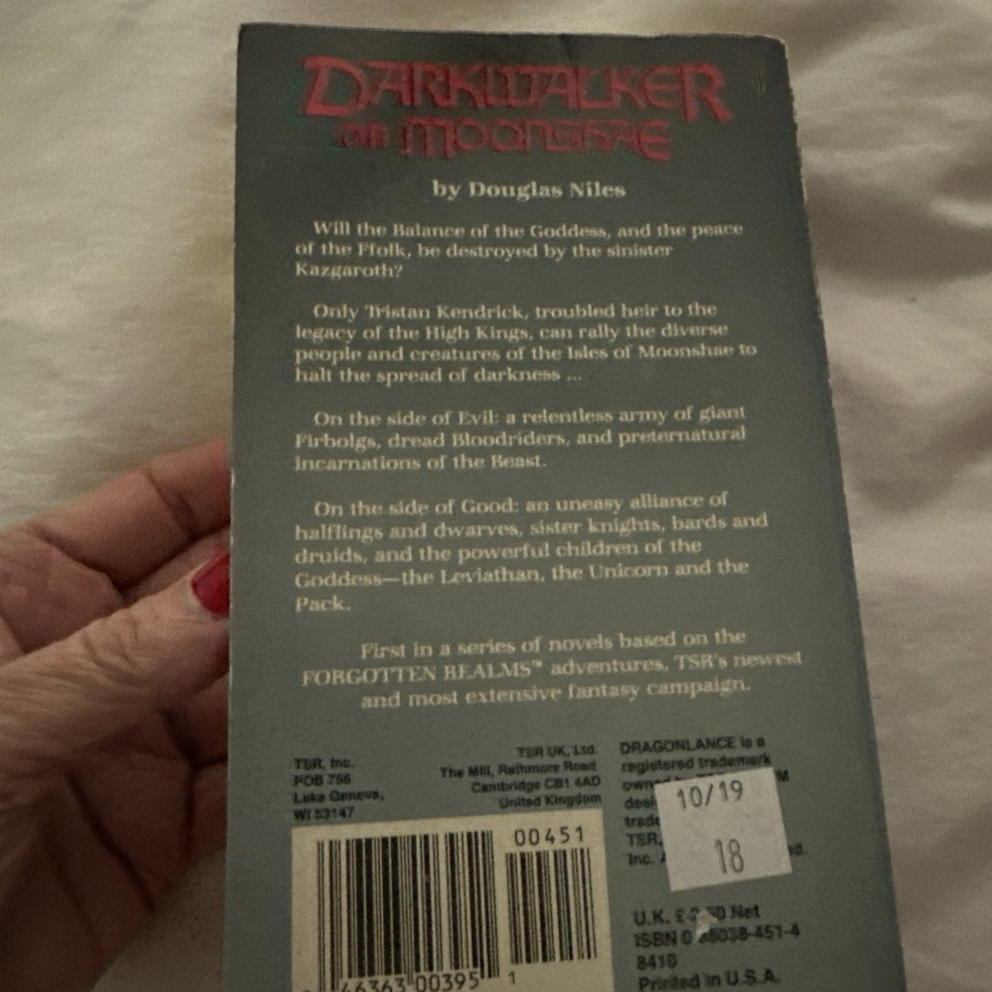 1987 Darkwalker on Moonshae Forgotten Realms by Douglas Niles Paperback