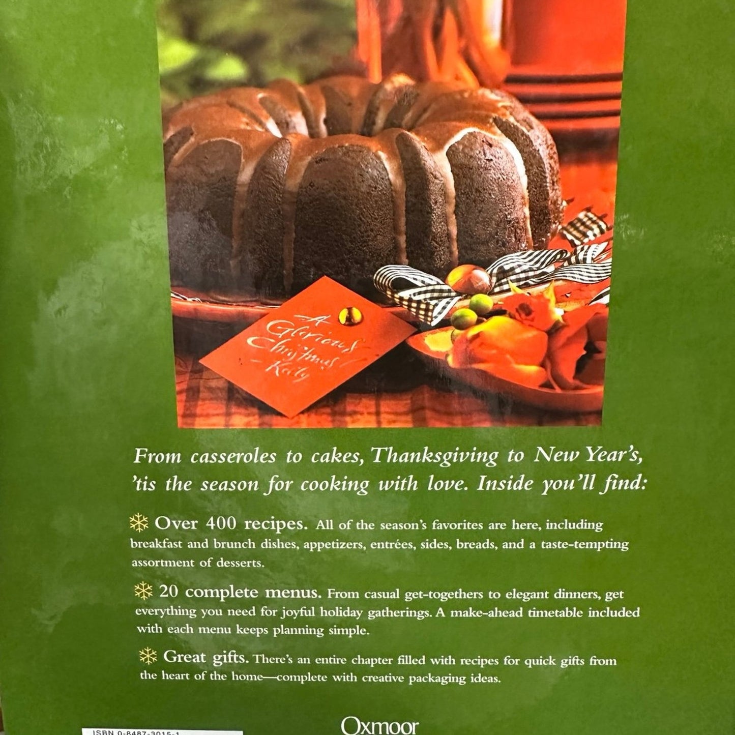 Southern Living Christmas Cookbook by Oxmoor house 2005