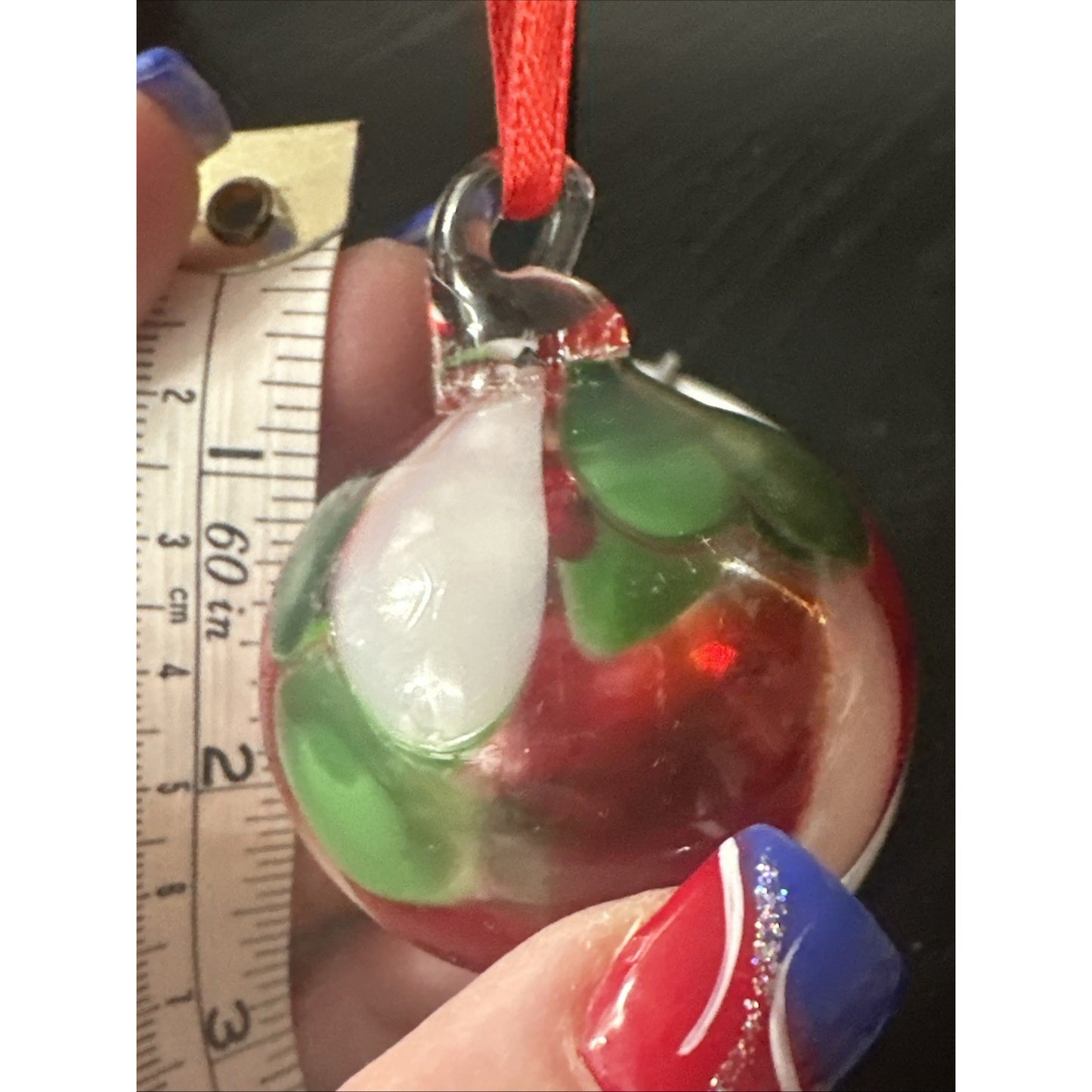 Vtg Italian Murano Hand Blown Art Glass Christmas Ornament