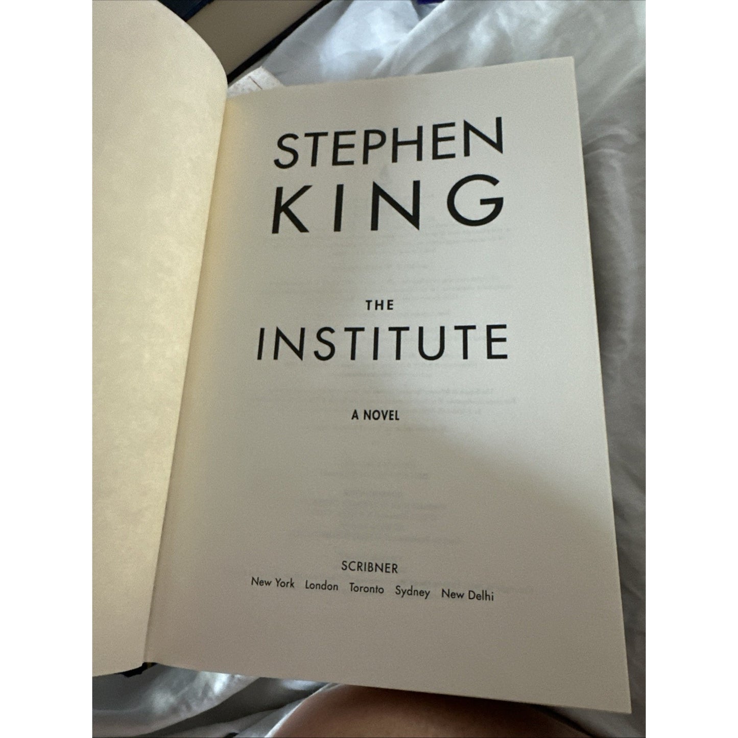 The Institute, By Stephen King, Copyright 2019, Published By Simon & Schuster