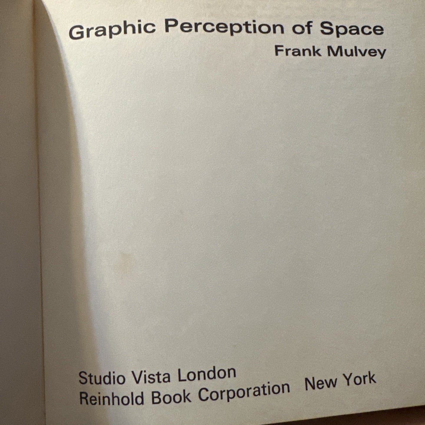 Graphic Perception of Space by Frank Mulvey - Vintage Hardcover