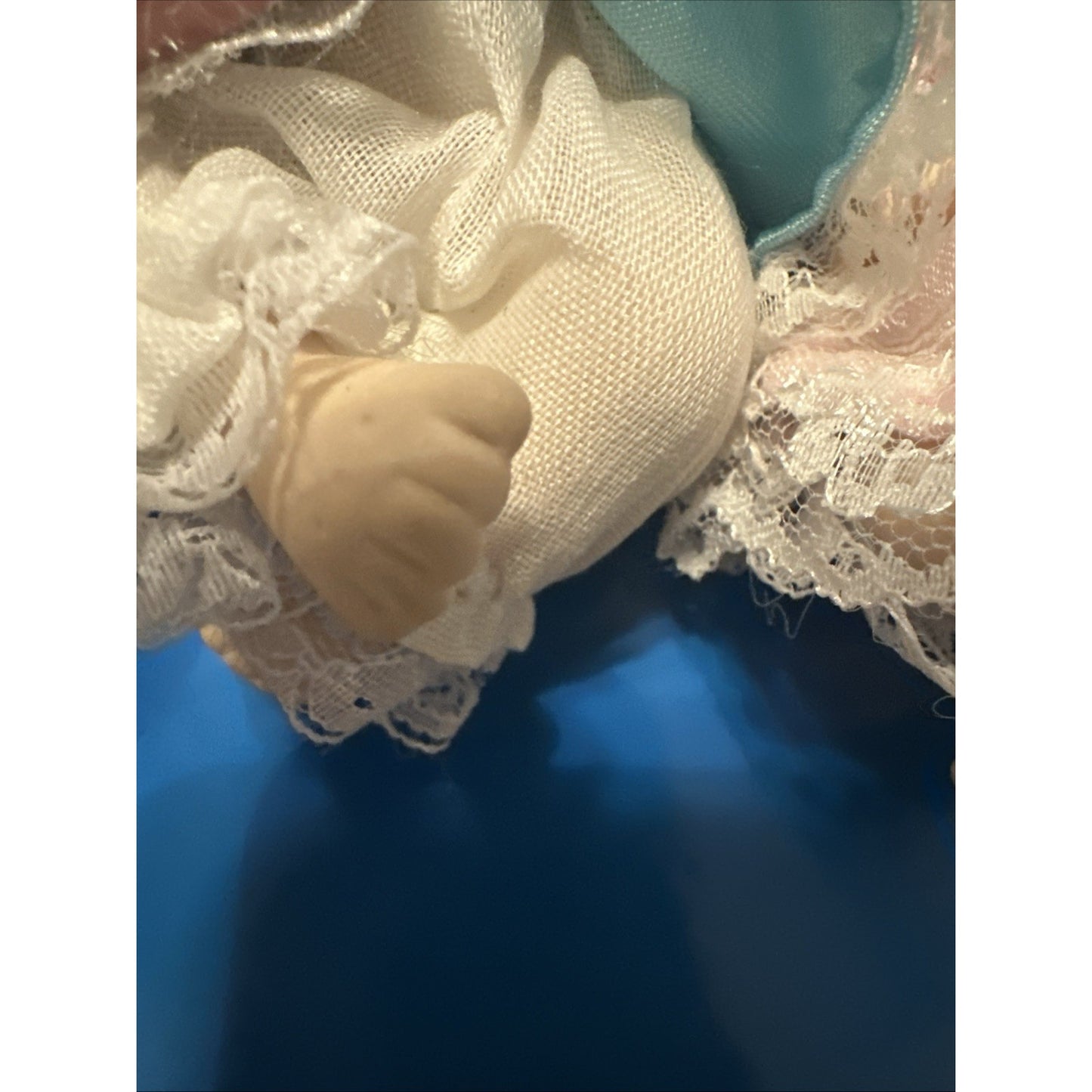 Vintage Lot of 3 Victorian Style Miniature 5" Porcelain Articulated Dolls Dress