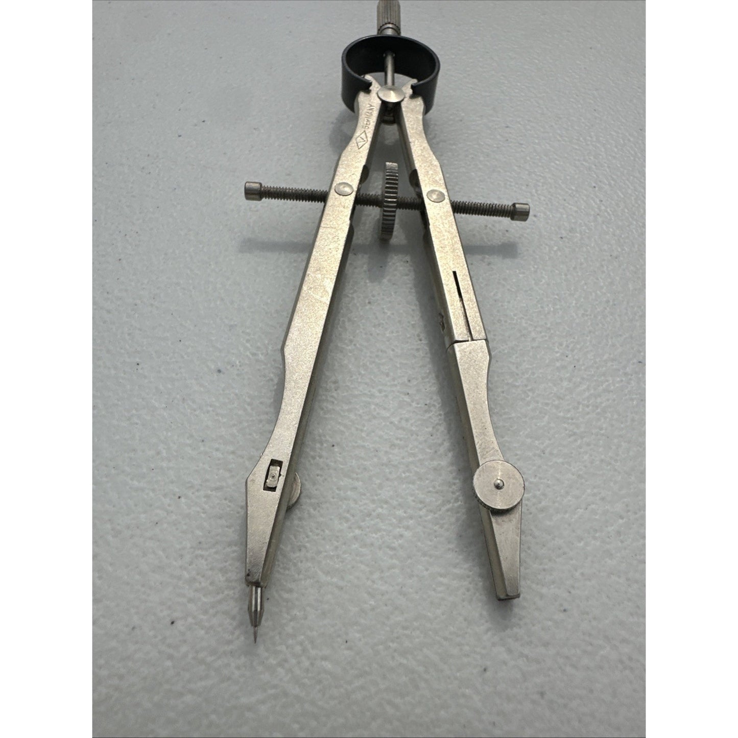 Vintage Germany Compass Drafting Tool Metal Marked With V In Diamond