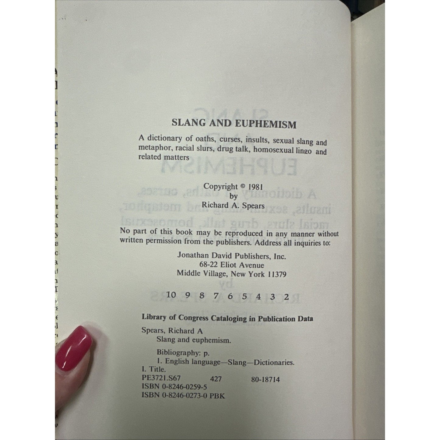 Slang and Euphemism: A Dictionary of Oaths, Curses, Insults, Sex