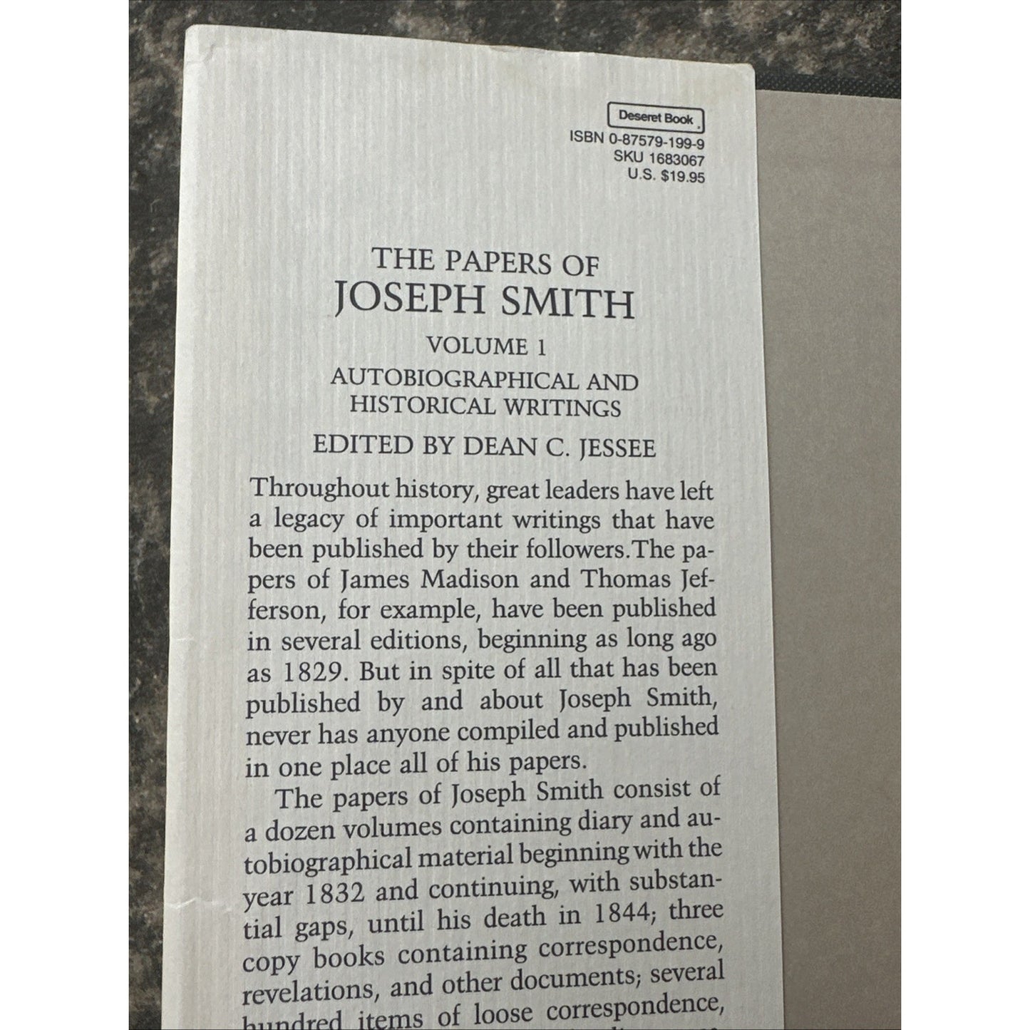 The Papers of Joseph Smith ~ 2 Volume Set ~ Dean Jessee — Hardcover