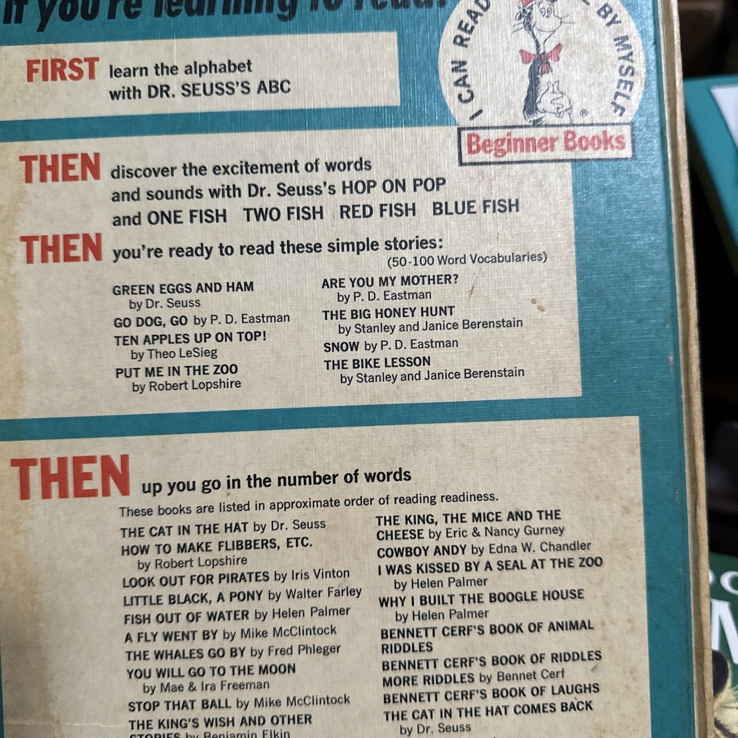 Vintage 1964 The Cat in the Hat Beginner Dictionary Book by P.D. Eastman