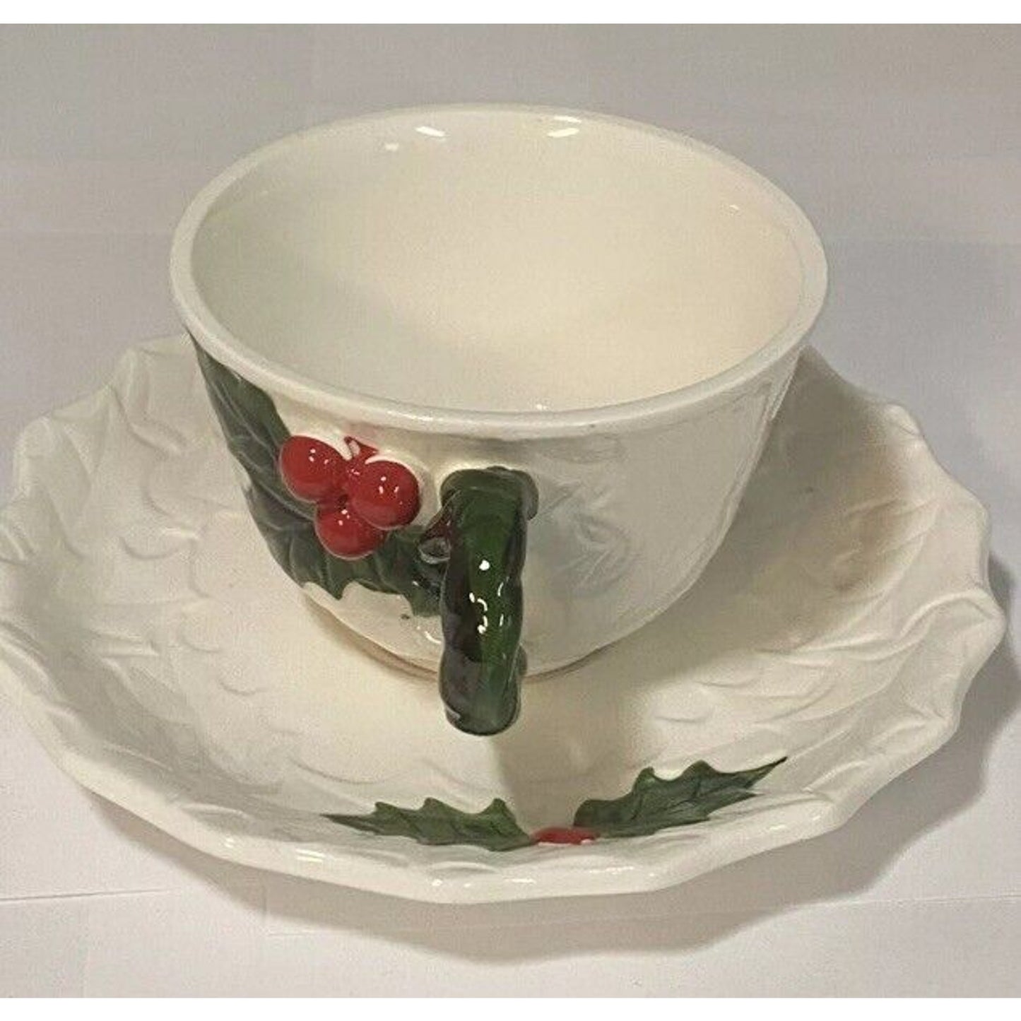 Set Of 6 Christmas Holly Vintage LEFTON 1970-71 Holly Berry 6066 Mugs