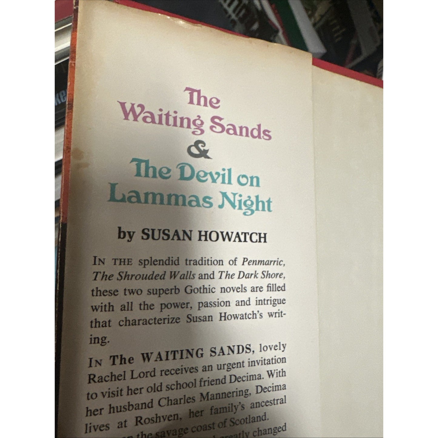 The Waiting Sands & The Devil on Lammas Night by Susan Howatch (Hardcover w/DJ)