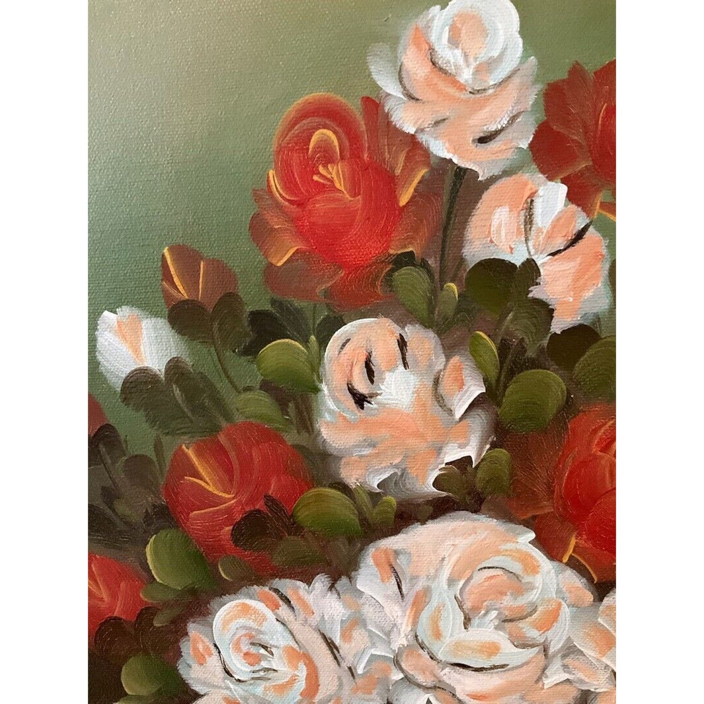 Rossy Framed And Signed Vintage Floral Oil Painting