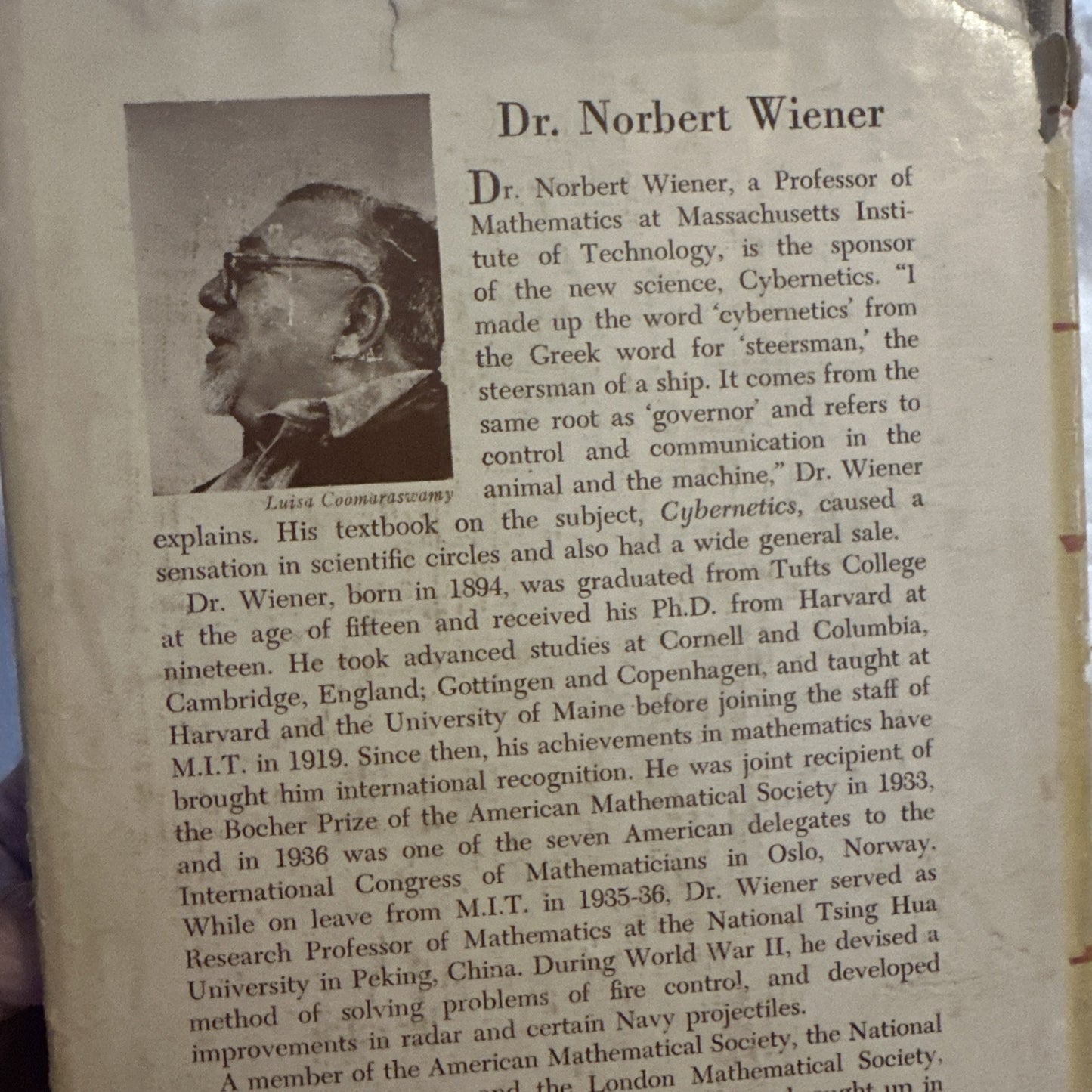 The Human Use of Human Beings by Norbert Wiener (1950) Rare