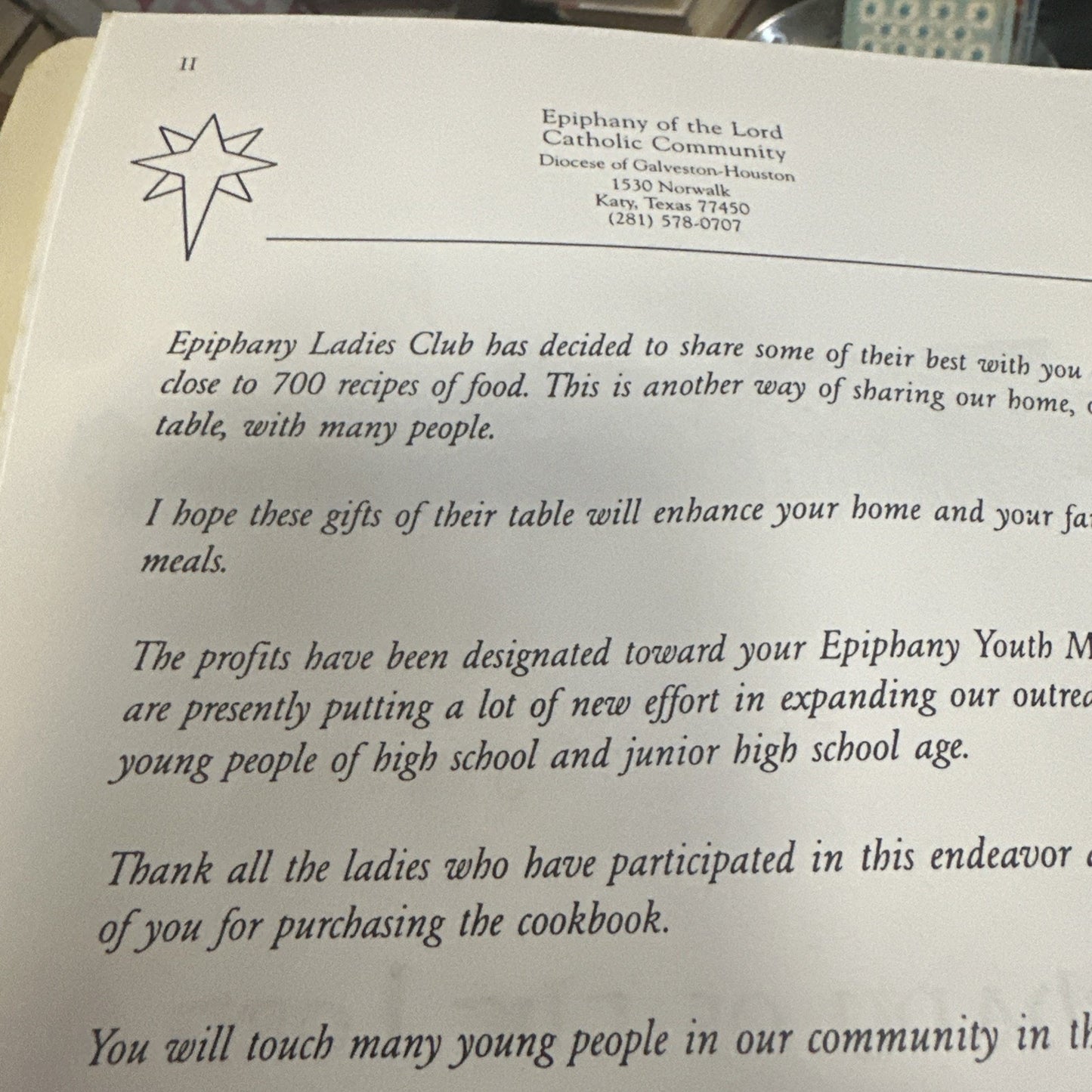 Millennium Cookbook - Epiphany Of The Lord Catholic Community 2000