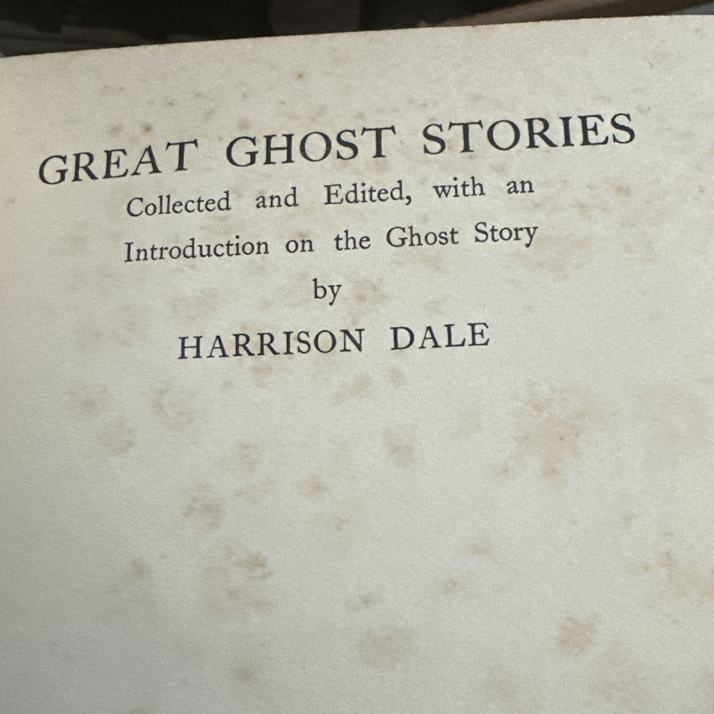 Great Ghost Stories Harrison Dale 1st 1930 Ghosts Horror Supernatural Weird